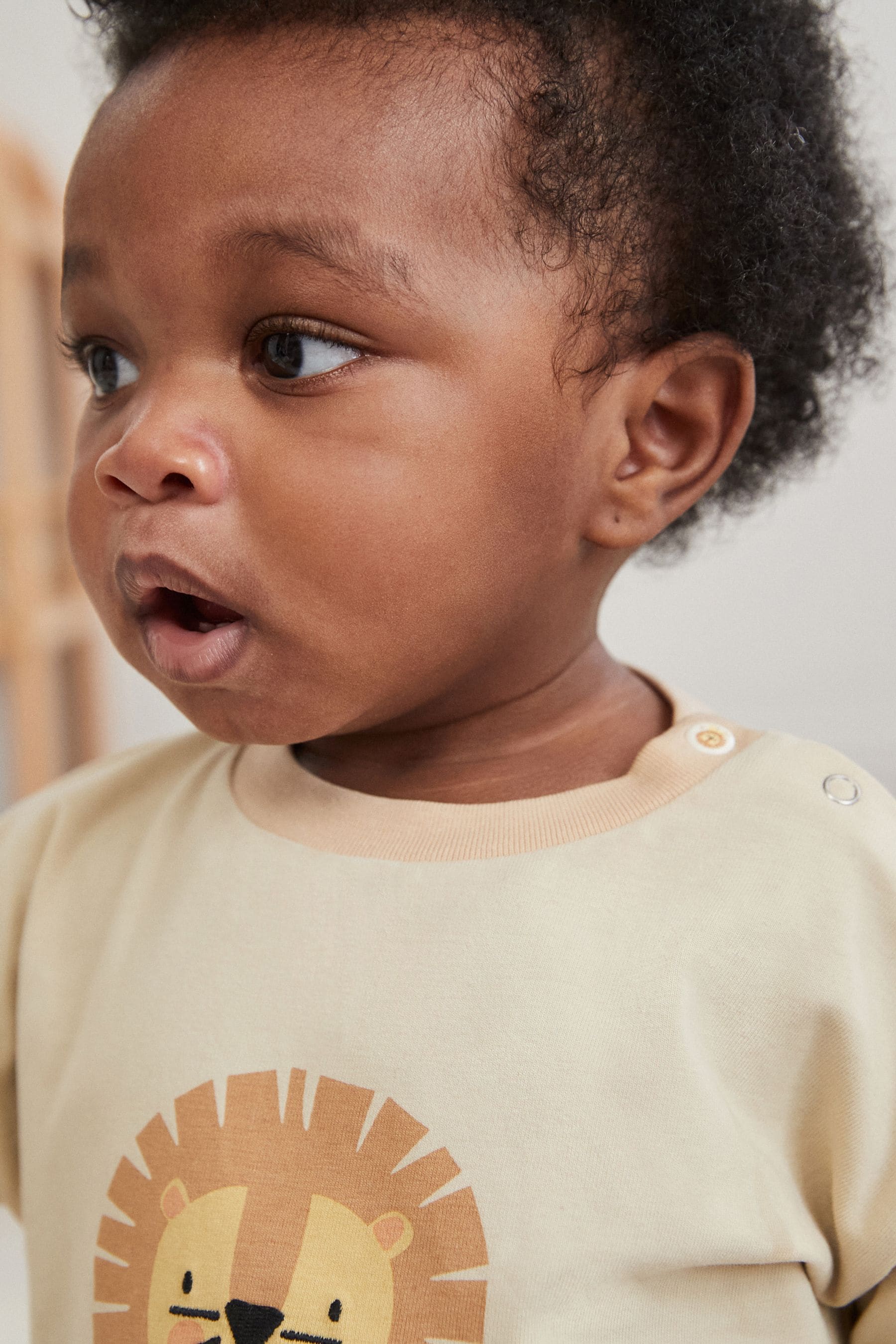 Neutral Lion Baby Top And Leggings Set