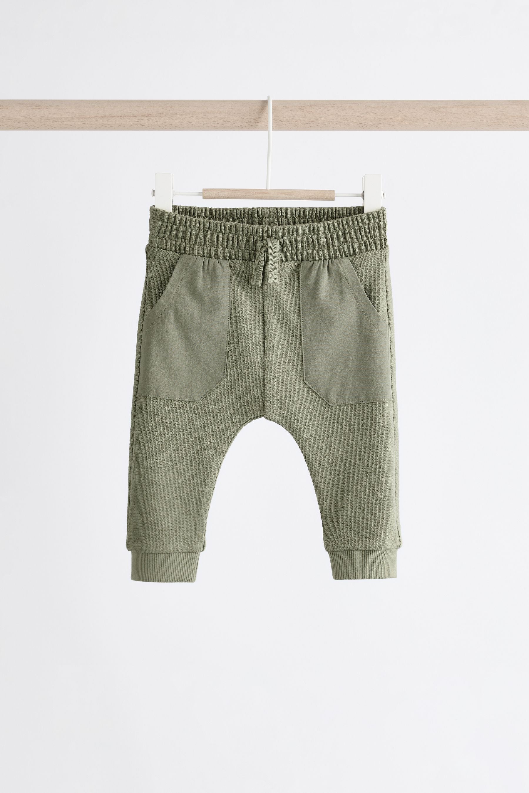 Khaki Green Baby Top And Joggers Set