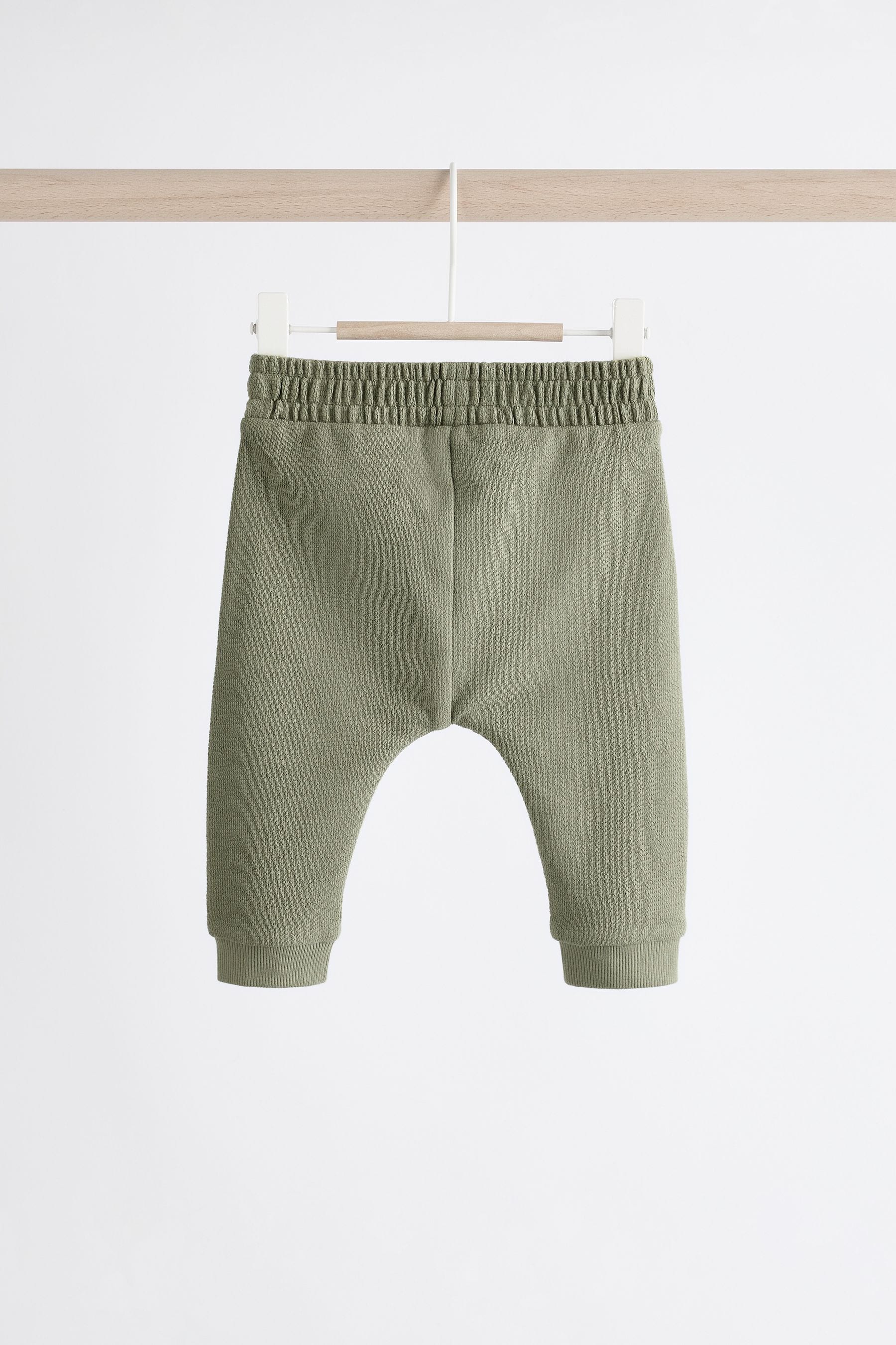 Khaki Green Baby Top And Joggers Set