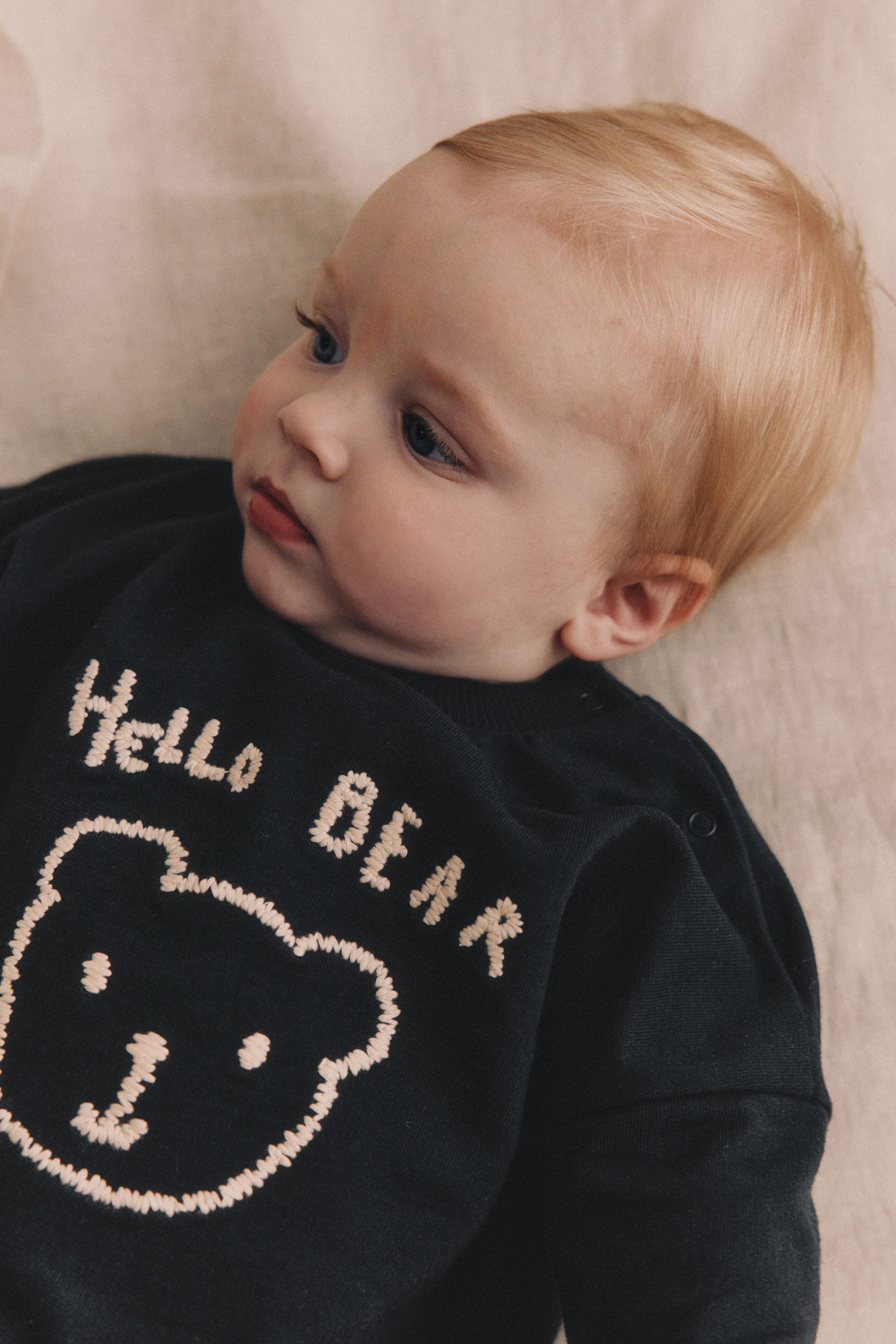 Black/White Bear Baby Sweatshirt and Joggers Set