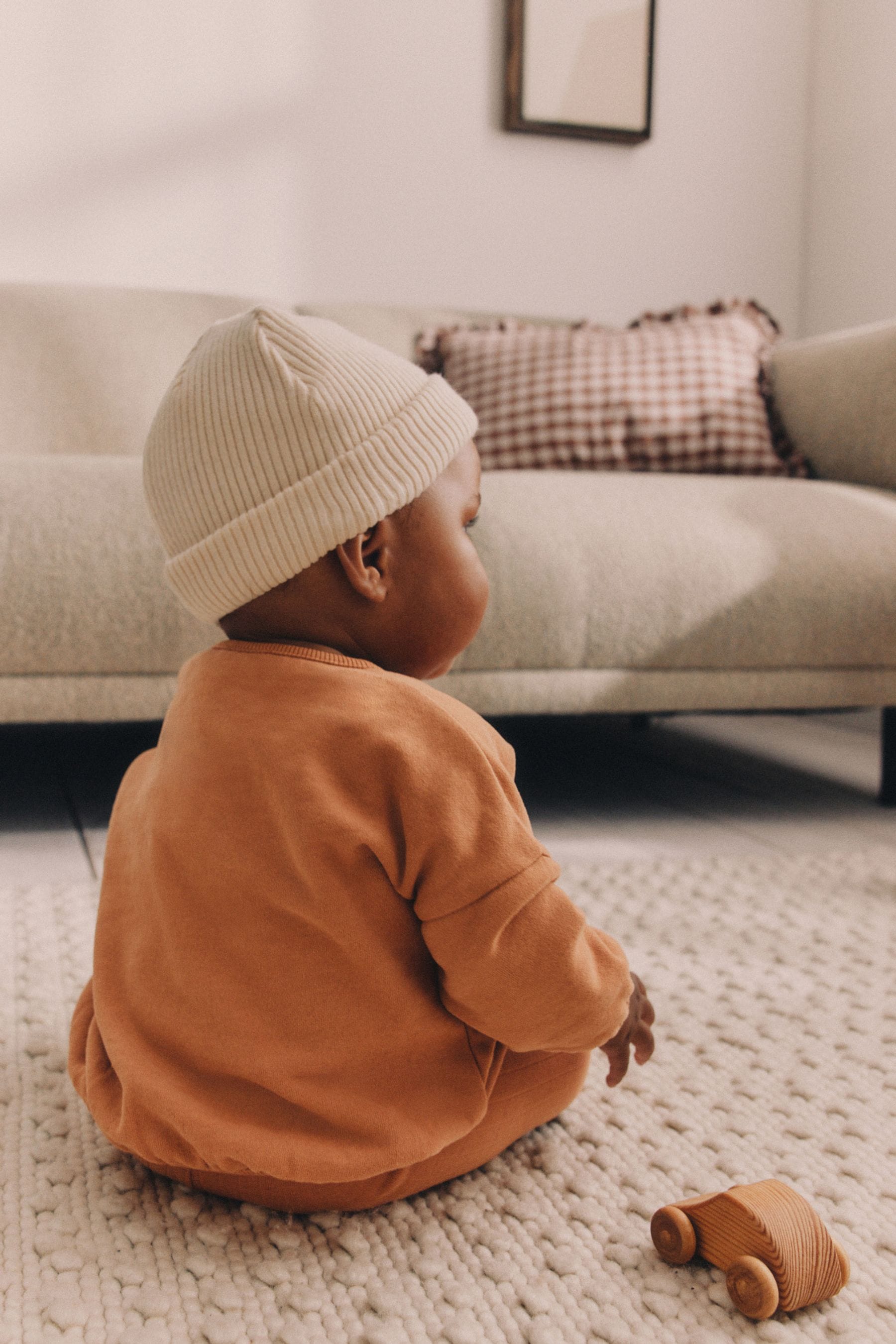 Dusty Orange Baby Sweatshirt And Leggings Set