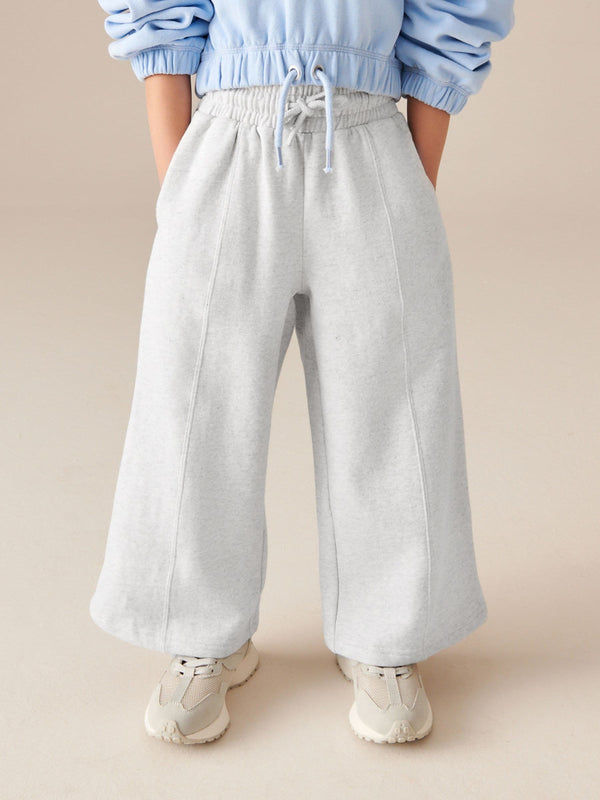 Grey Marl Wide Leg Joggers (3-16yrs)