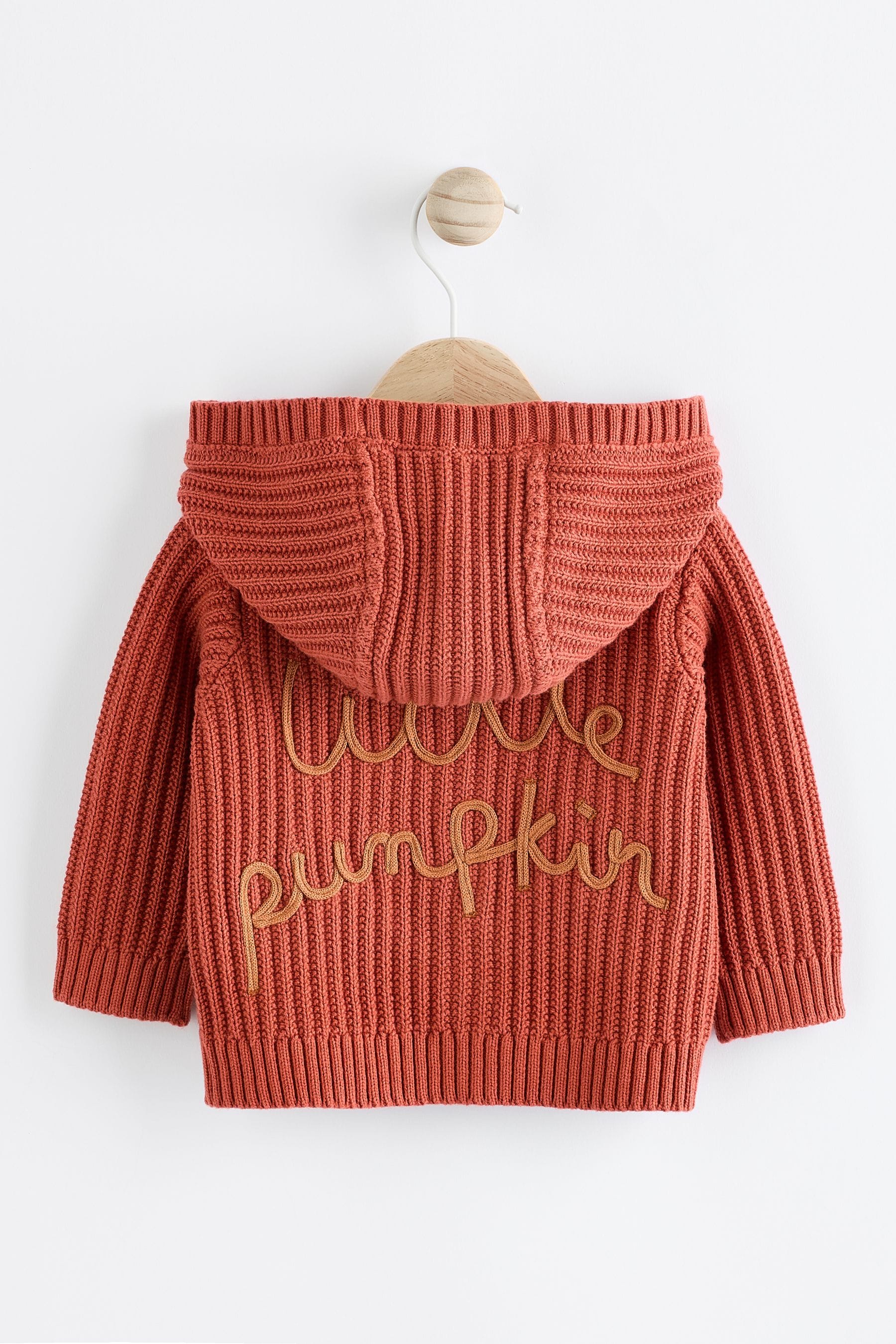 Orange Knitted Baby Cardigan