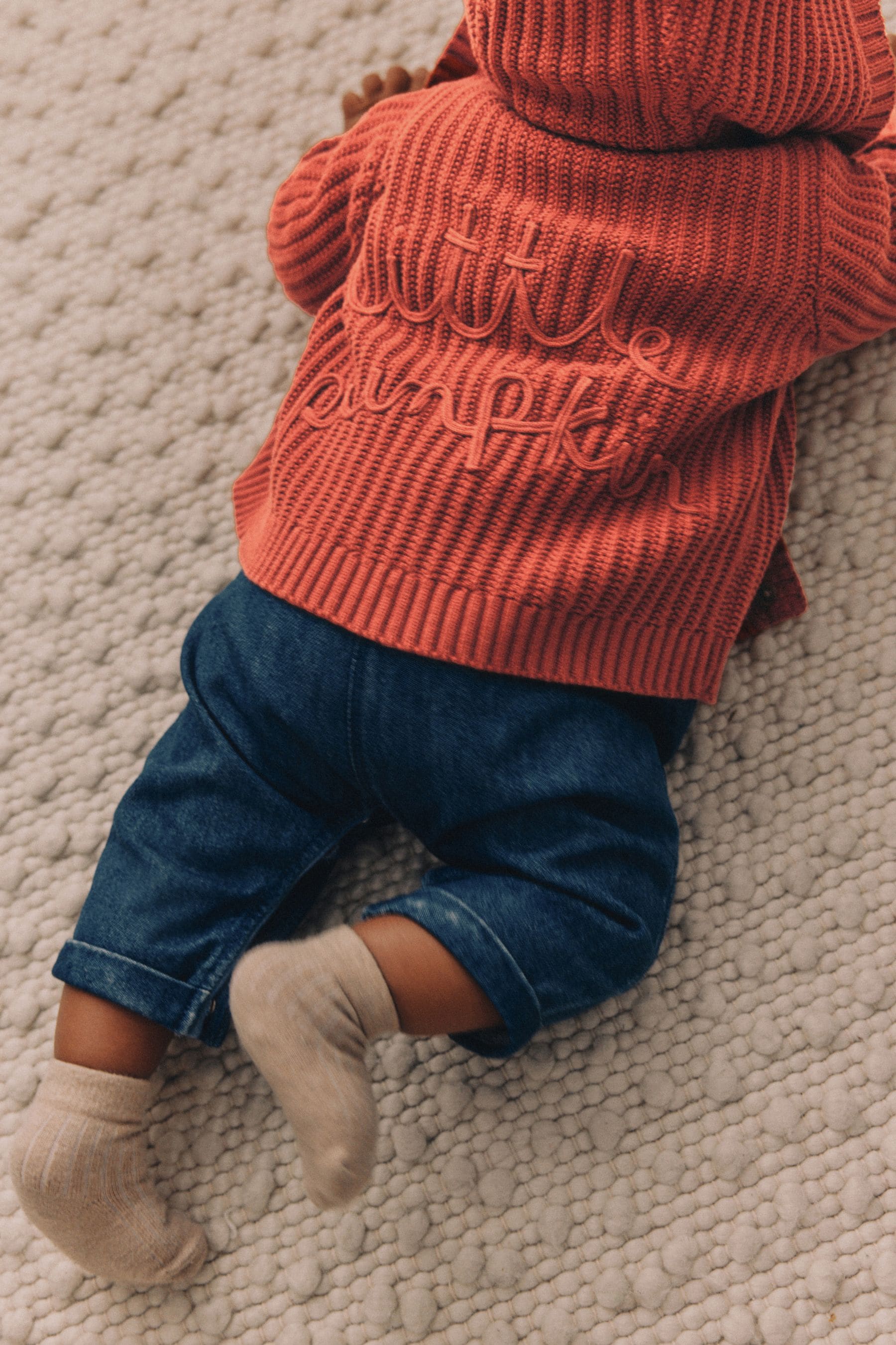 Orange Knitted Baby Cardigan