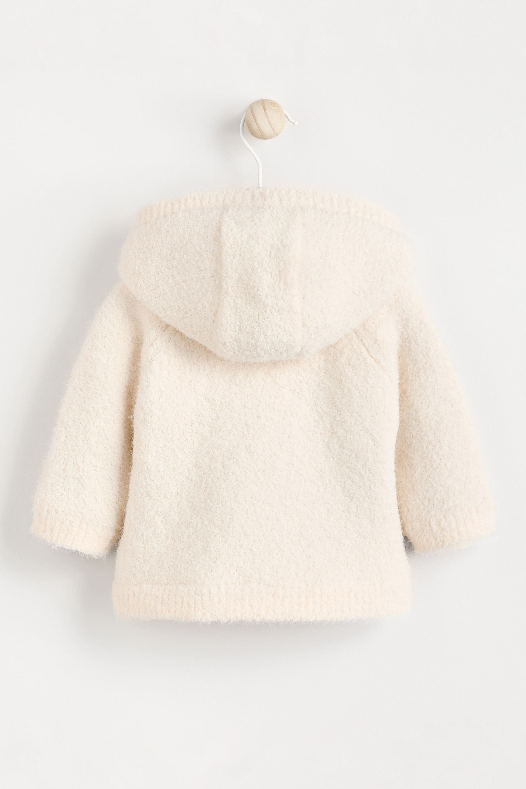 Cream Chenille Cosy Baby Hooded Cardigan