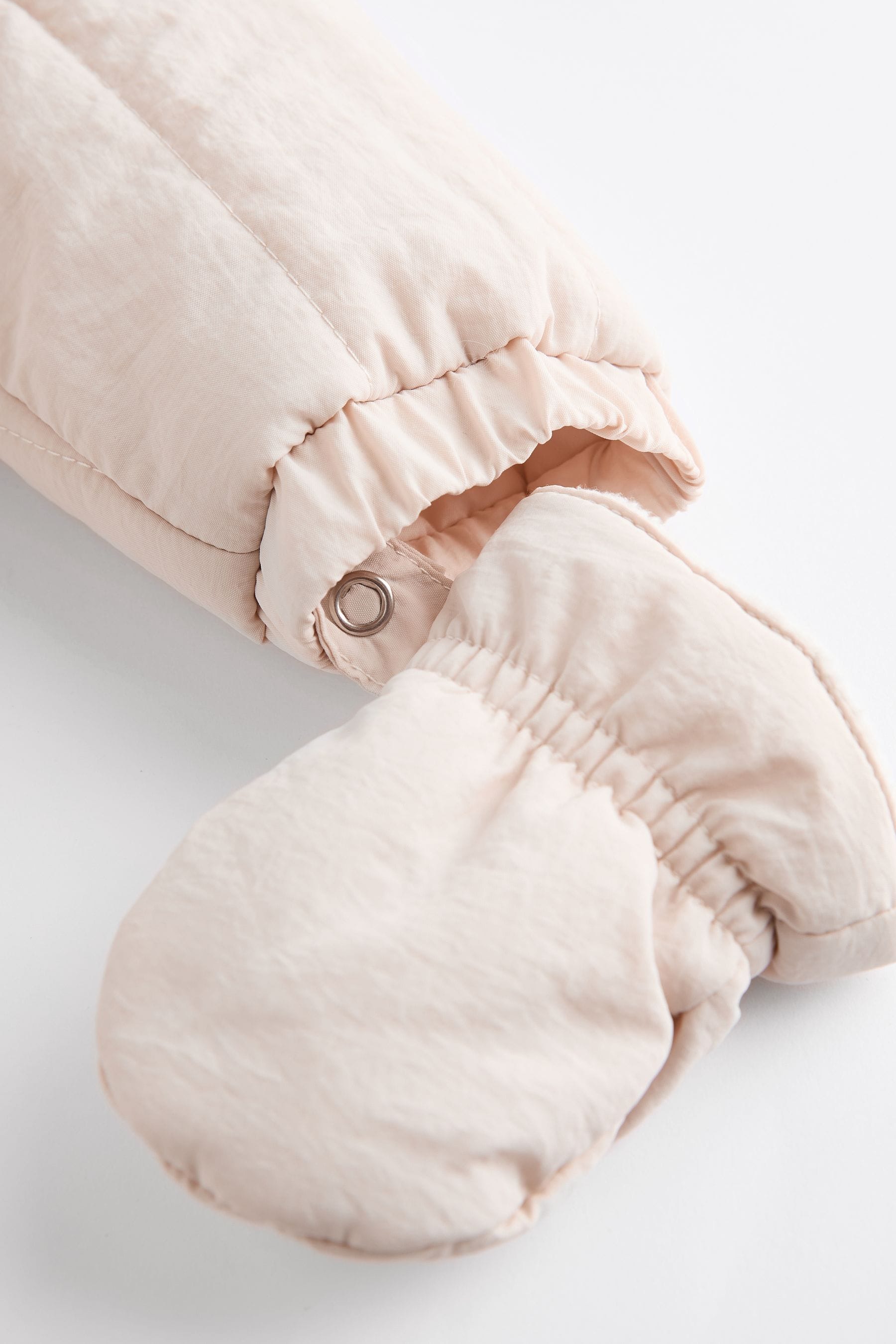 Cream Slogan Quilted Baby All-In-One Pramsuit