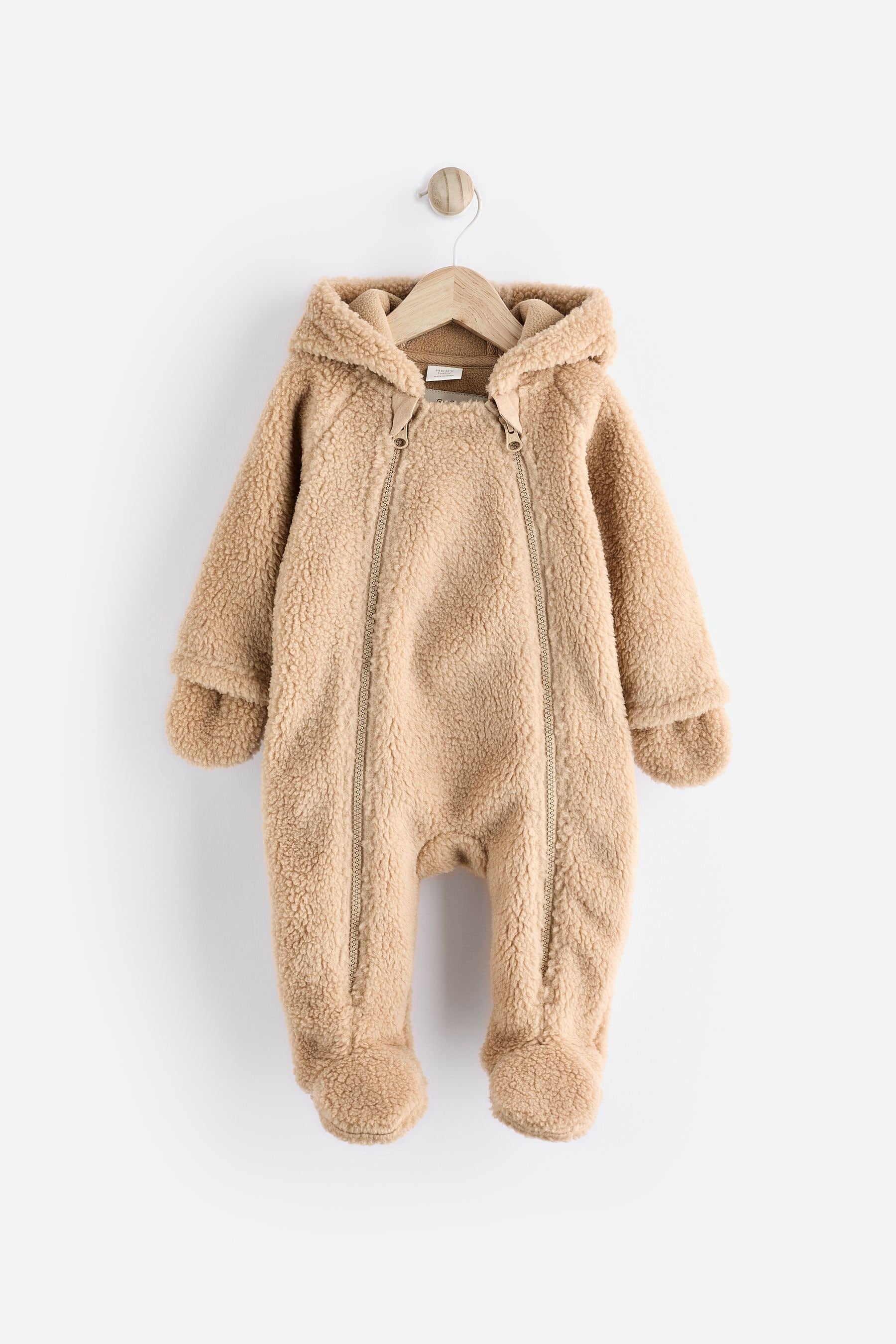 Brown Cosy Borg Bear Baby Pramsuit