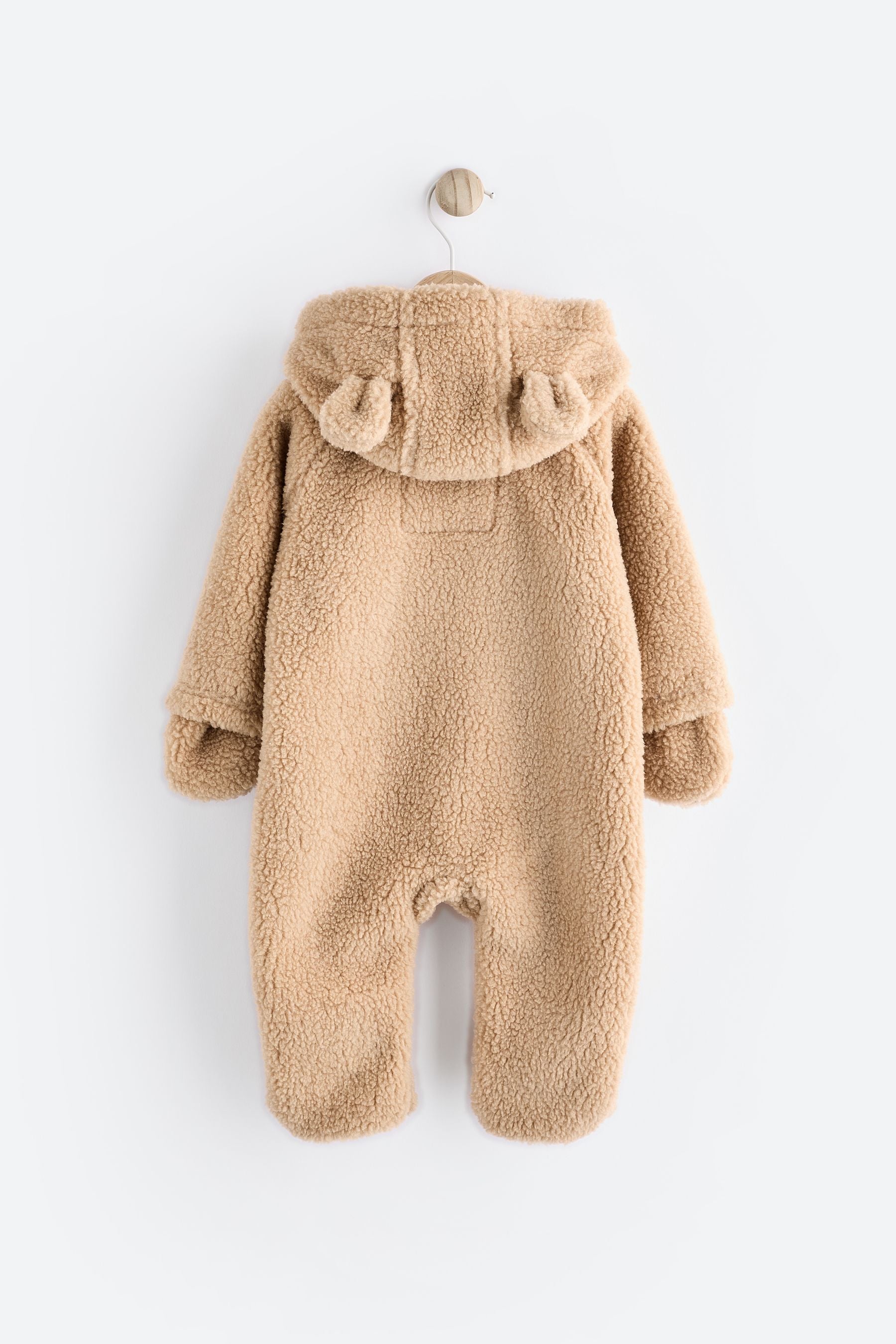 Brown Cosy Borg Bear Baby Pramsuit