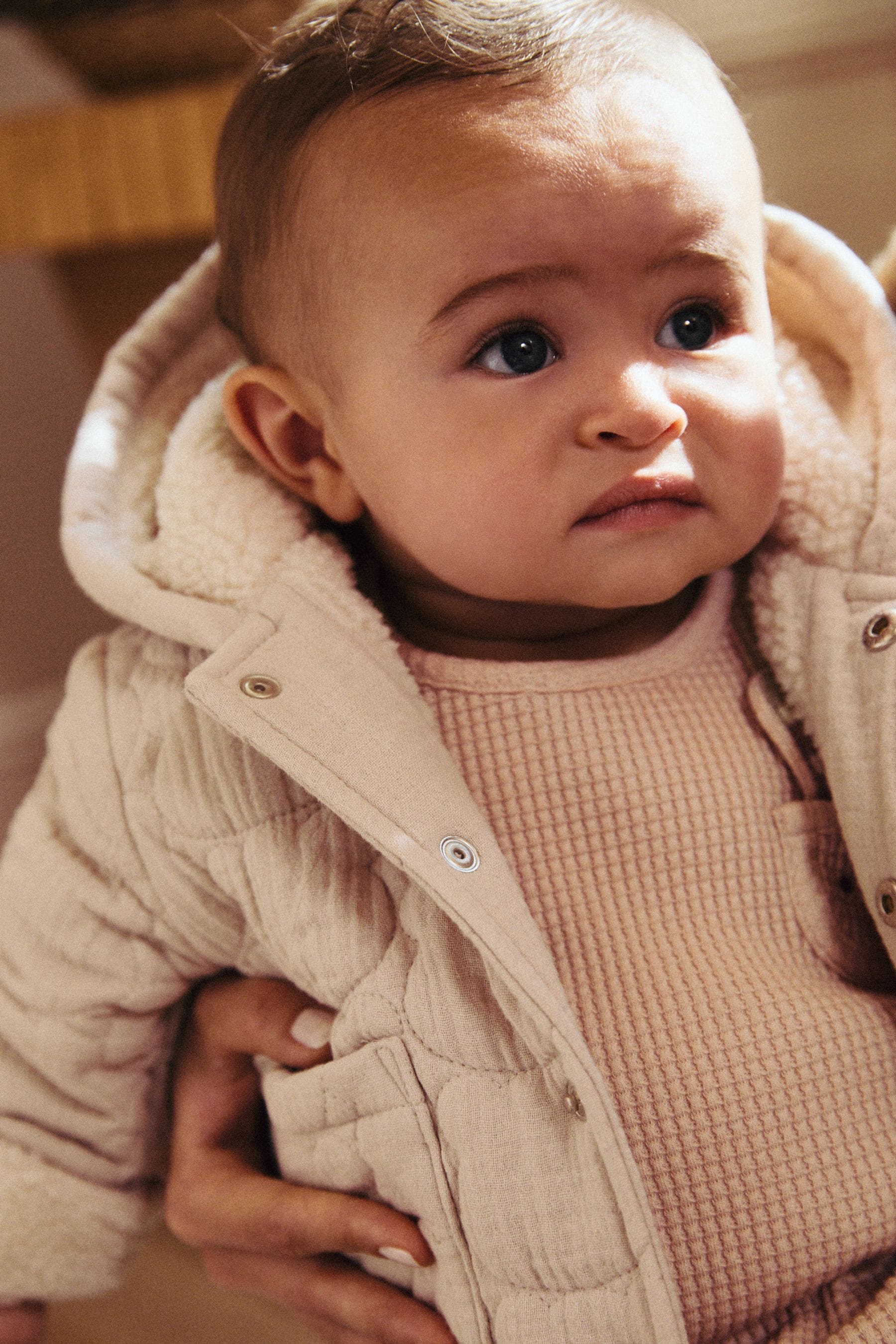 Cream Hooded Baby Jacket