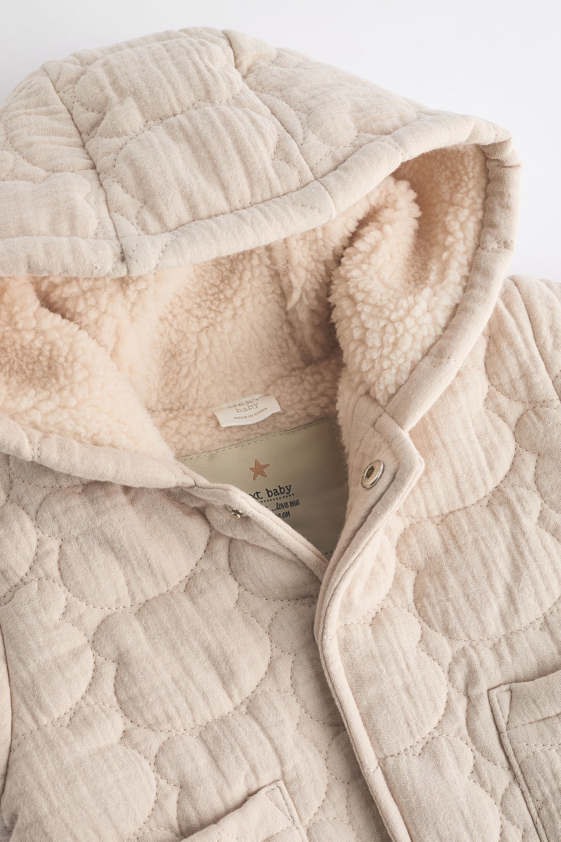 Cream Hooded Baby Jacket