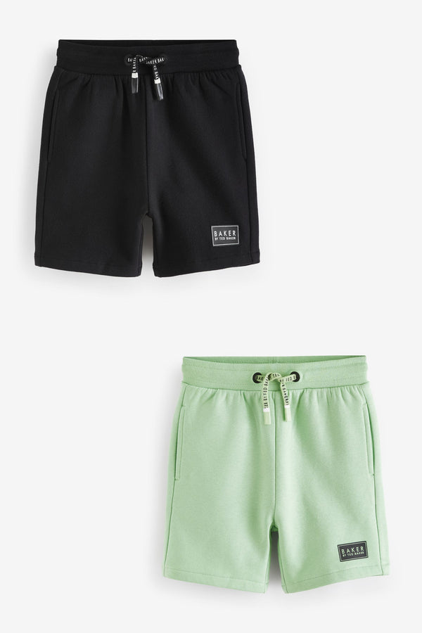 Baker by Ted Baker Green 100% Cotton Sweat Shorts 2 Pack