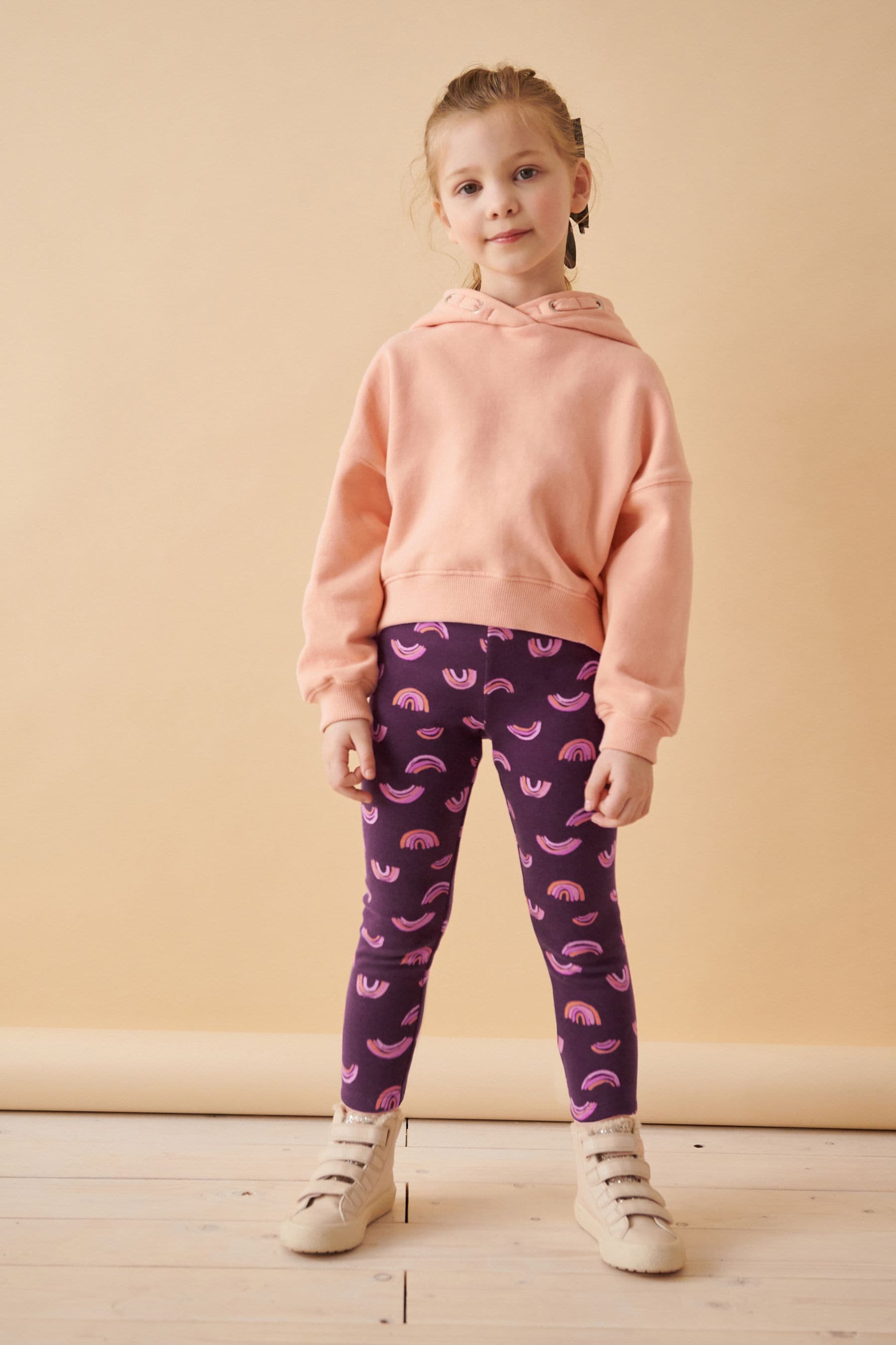 Rainbow Regular Length Cosy Fleece Lined Leggings (3-16yrs)