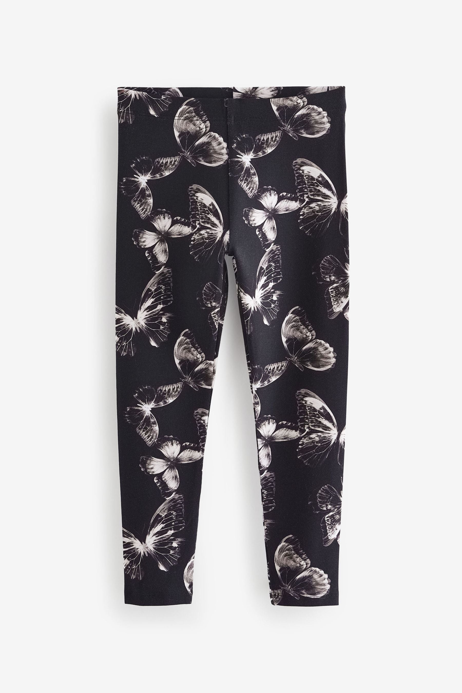 Black/White Butterfly Printed Leggings (3-16yrs)