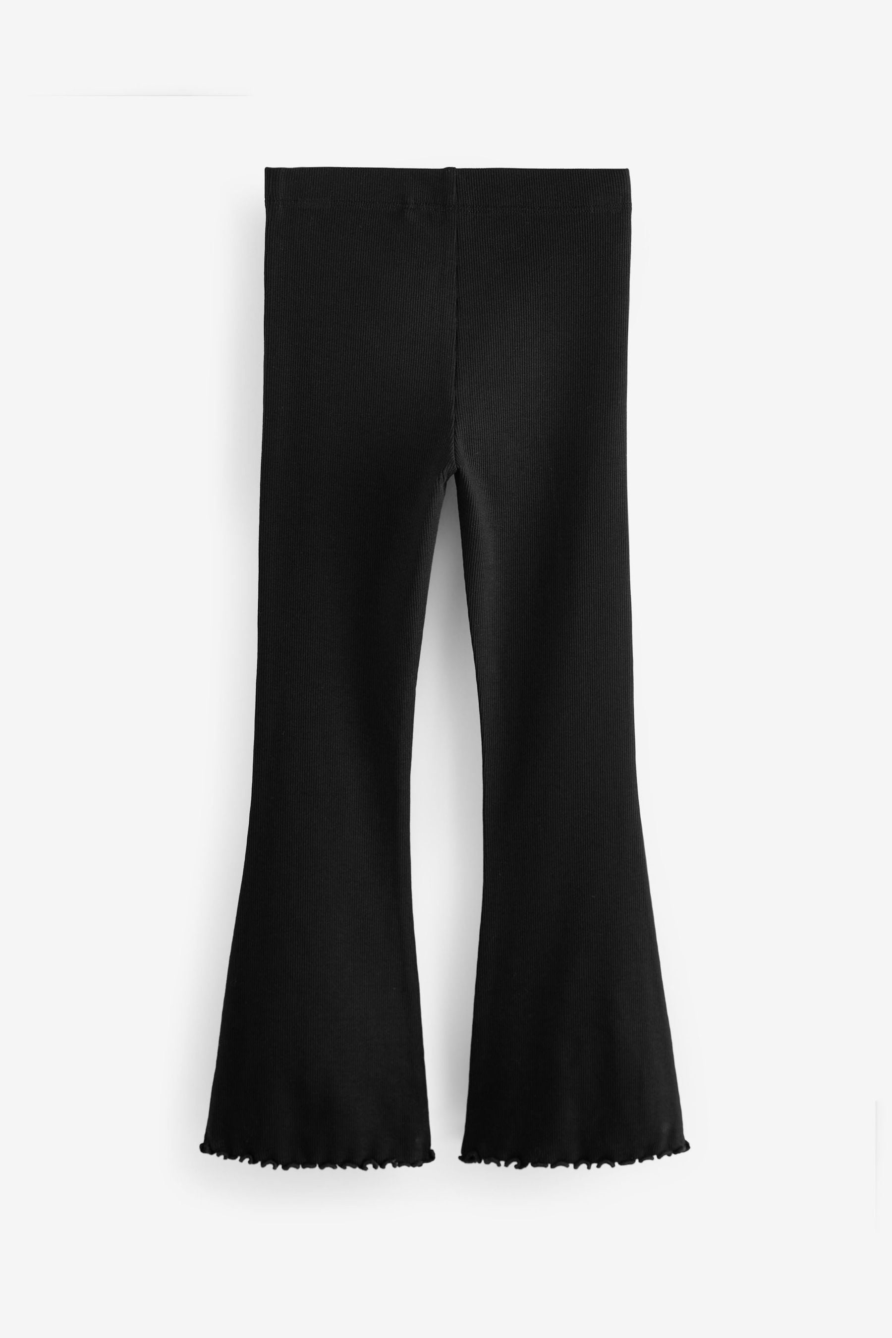 Black Rib Flare Leggings (3-16yrs)