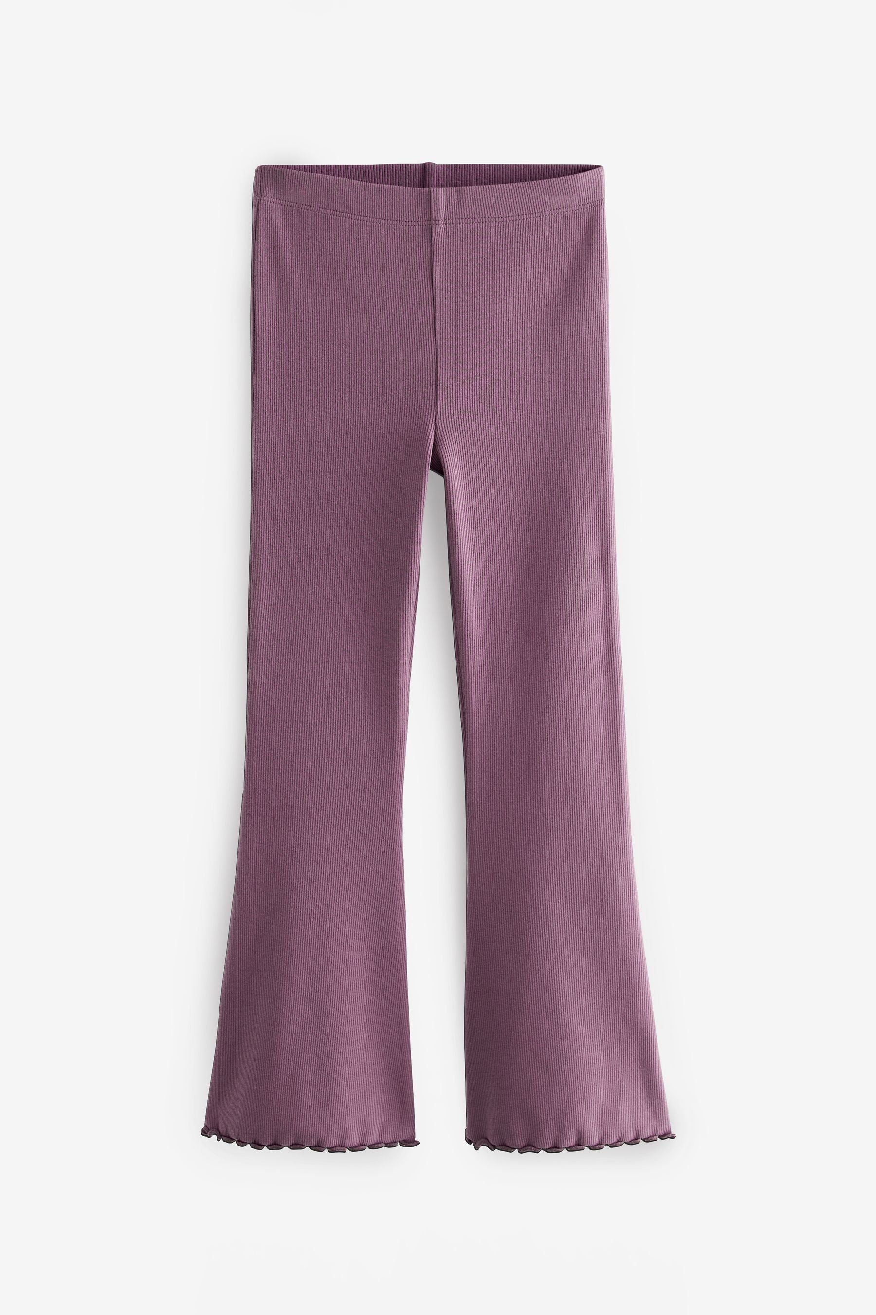 Purple Rib Flare Leggings (3-16yrs)