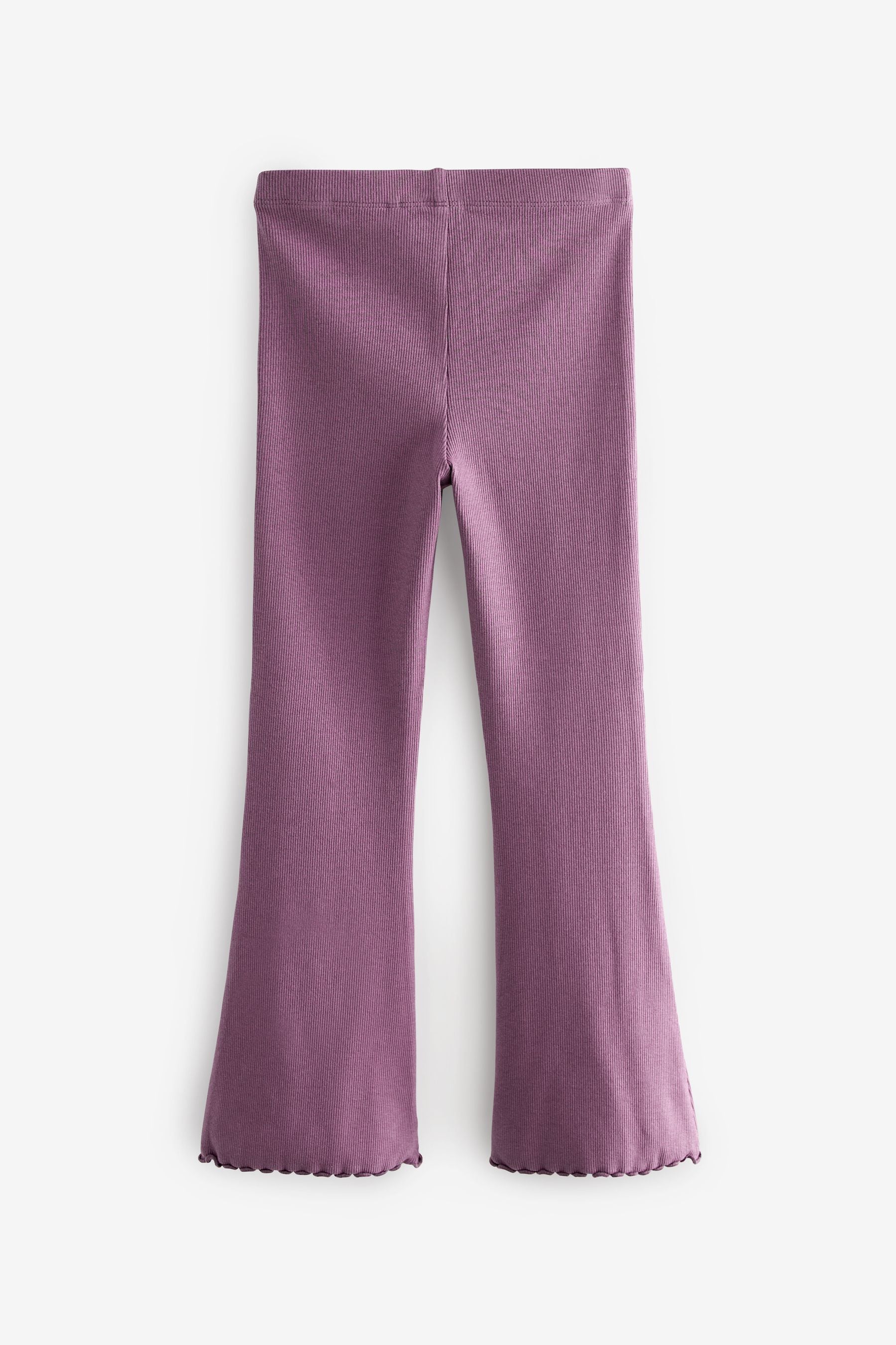 Purple Rib Flare Leggings (3-16yrs)