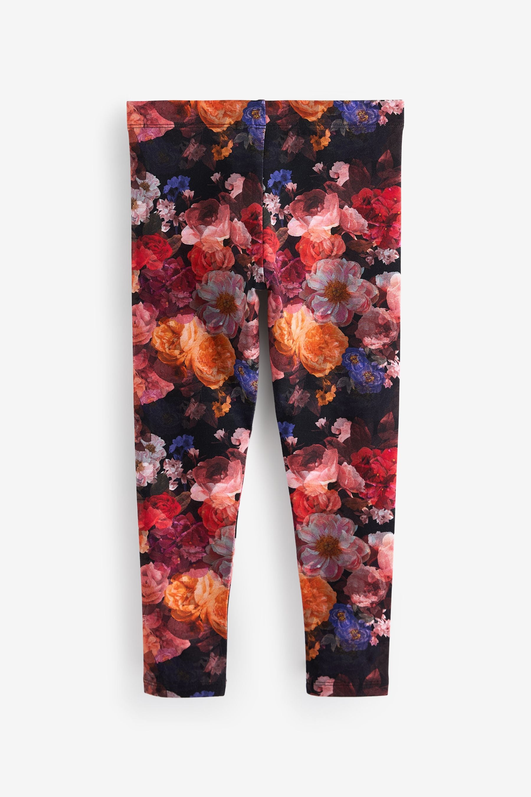 Black Floral Printed Leggings (3-16yrs)