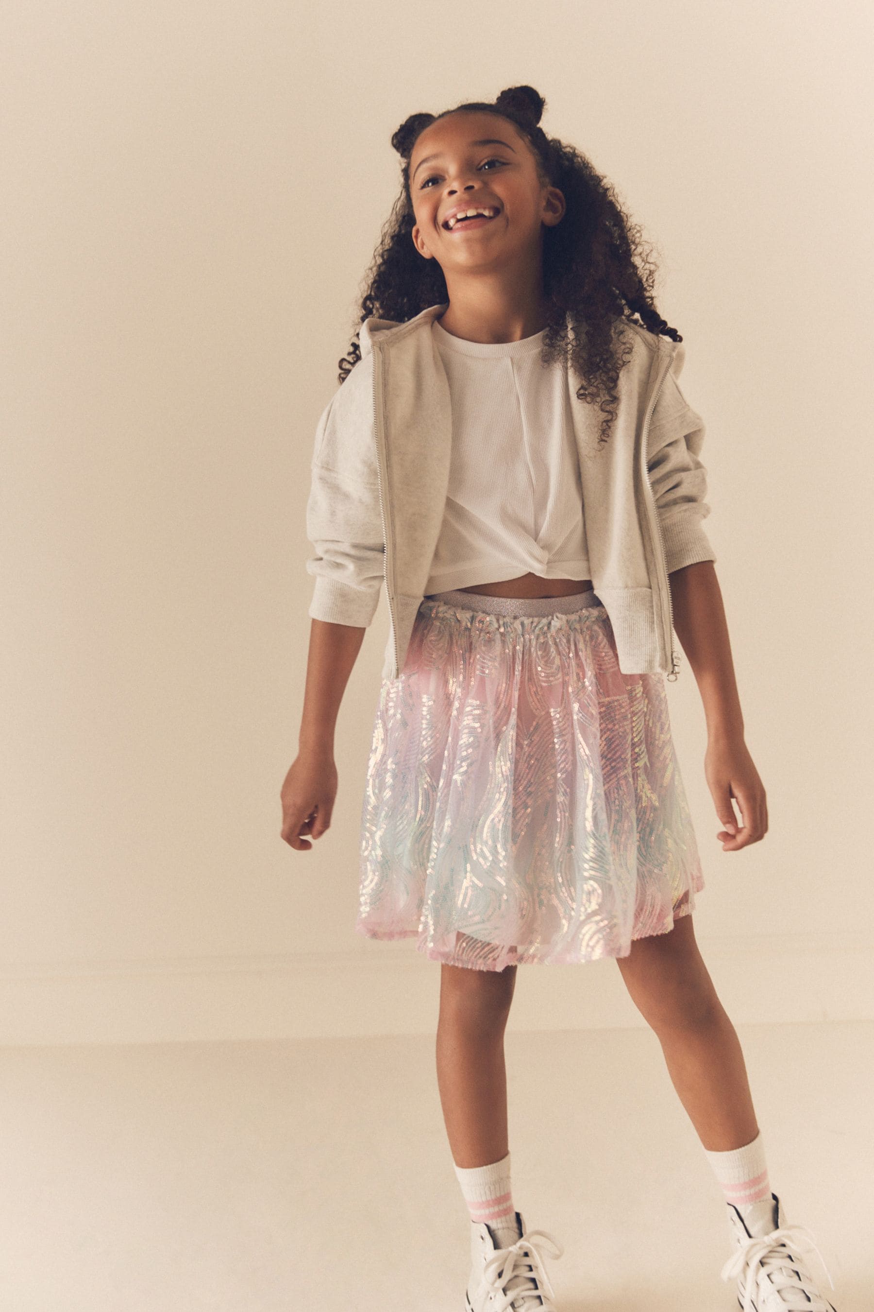 Pink/Blue Sequin Pull On Skirt (3-16yrs)