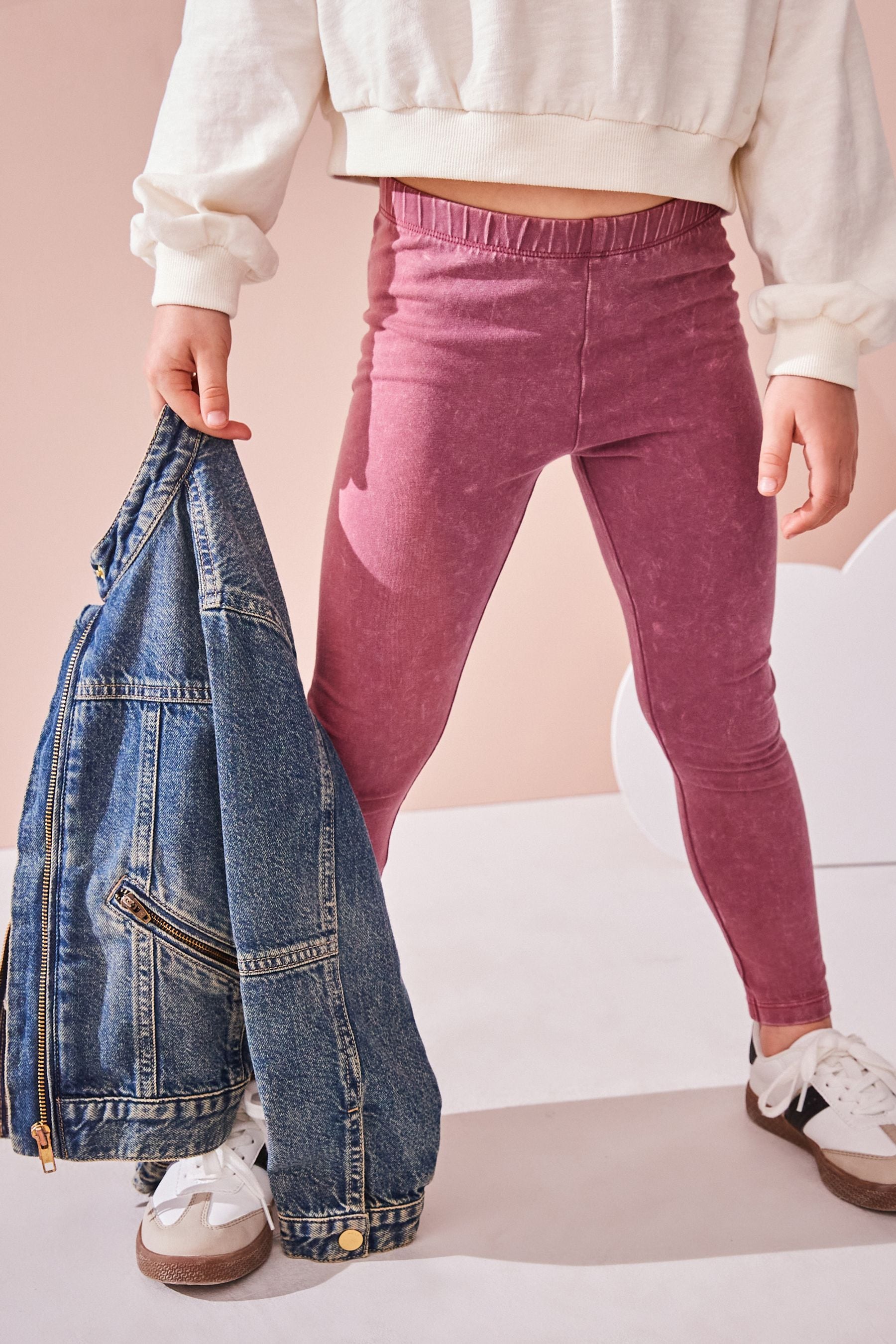 Berry Pink Denim Leggings (3-16yrs)