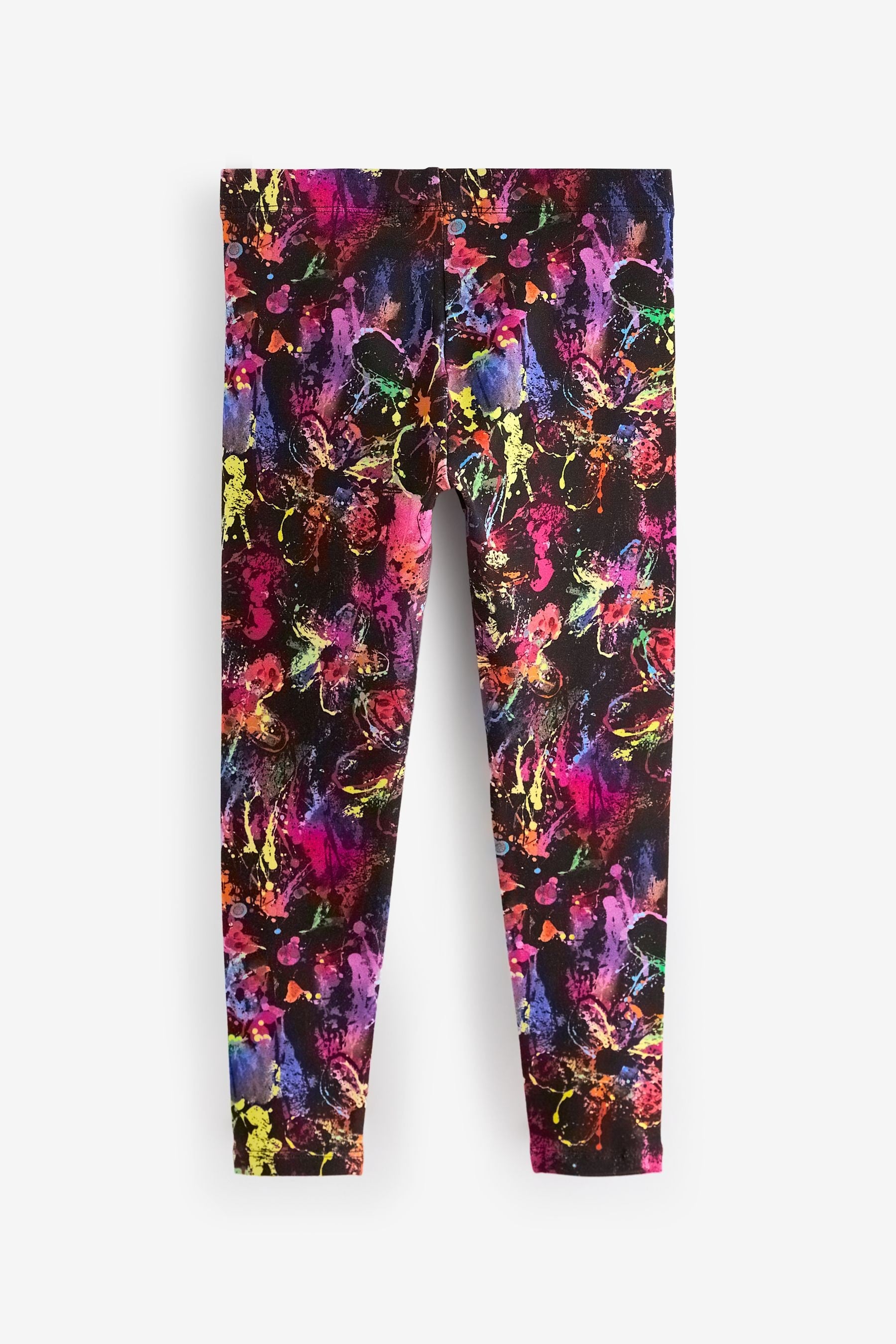 Black/Pink/Green Splat Printed Leggings (3-16yrs)