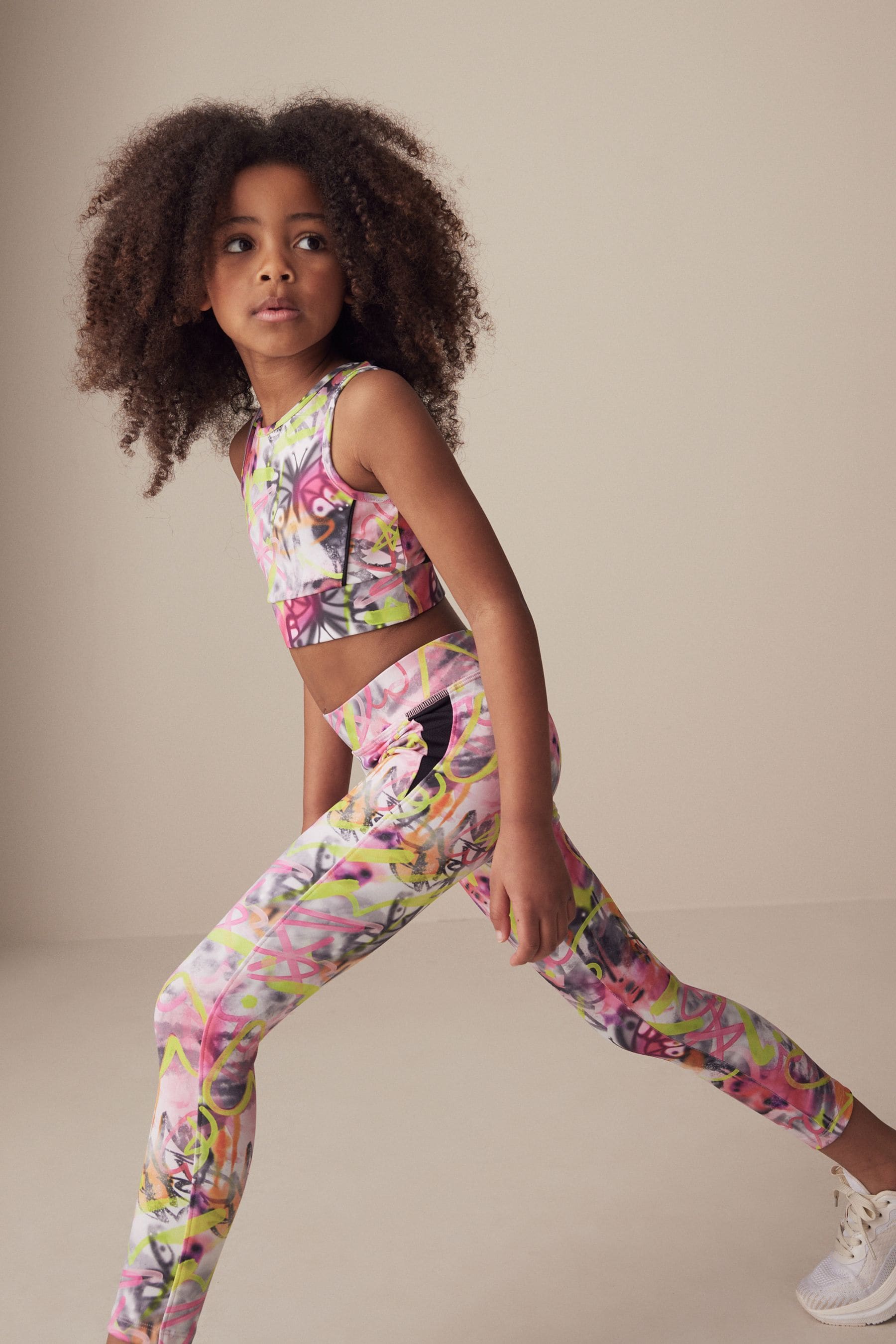 Multi Graffiti Sports Leggings (3-16yrs)