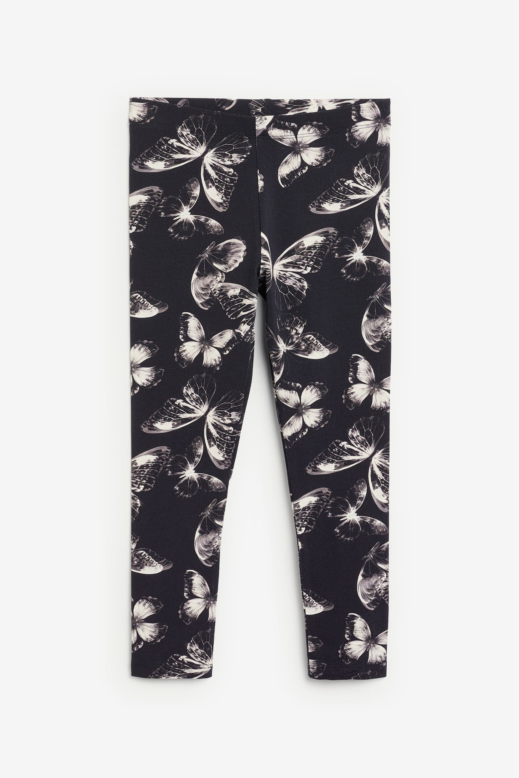 Khaki Green/Charcoal Grey/Purple Butterfly Leggings 5 Pack (3-16yrs)