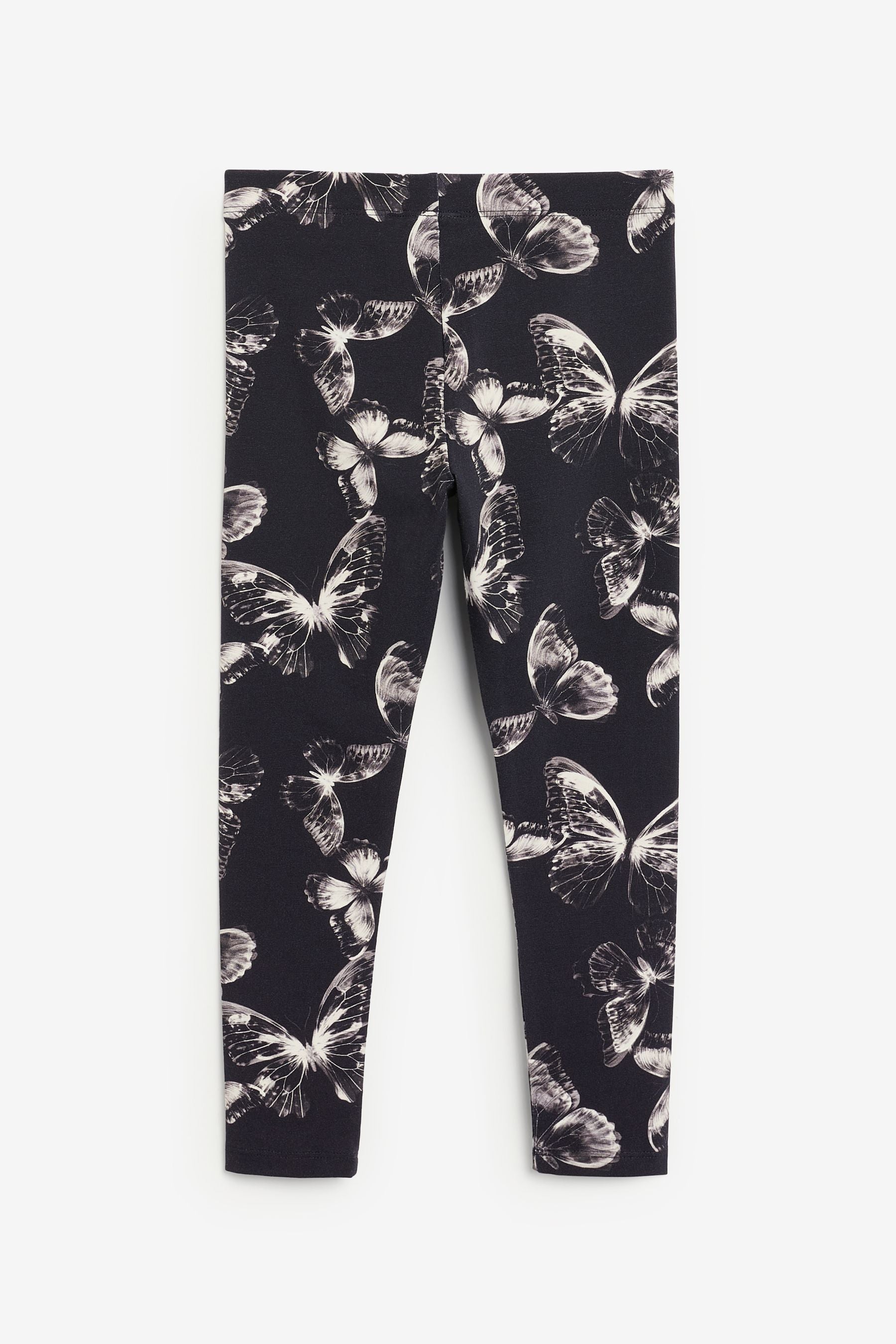 Khaki Green/Charcoal Grey/Purple Butterfly Leggings 5 Pack (3-16yrs)