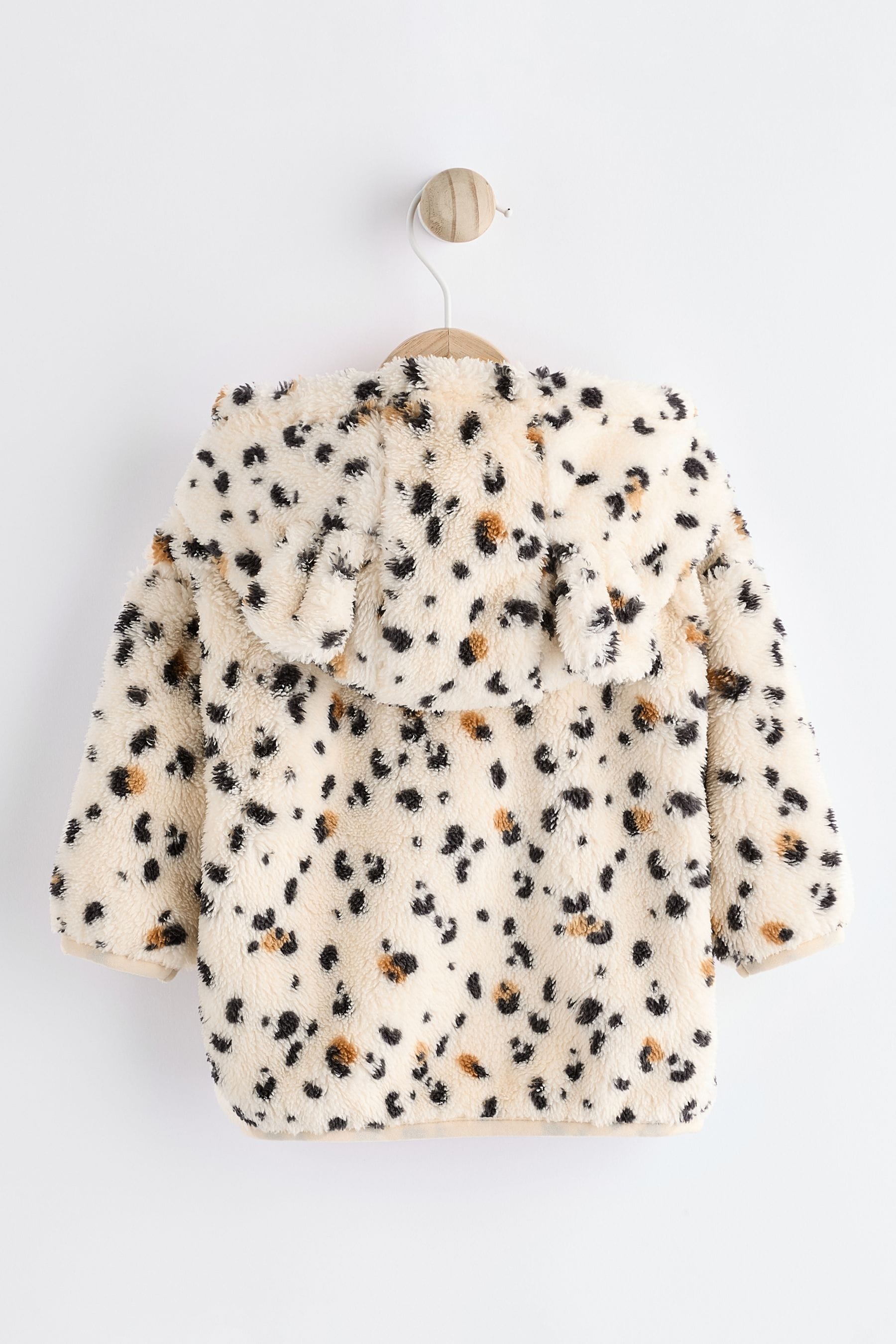 Ecru/ Animal Print Cosy Fleece Baby Jacket (0mths-2yrs)