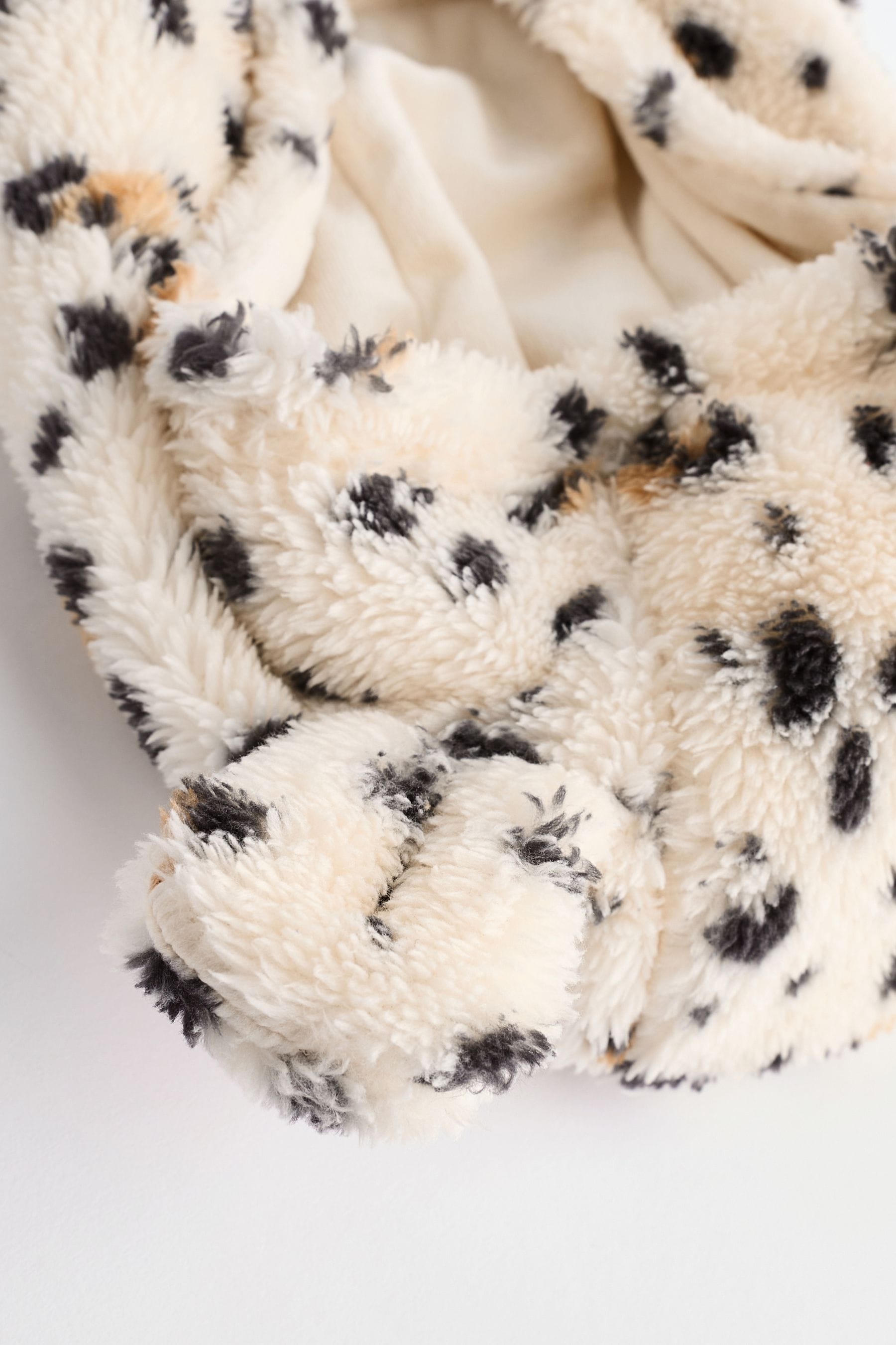 Ecru/ Animal Print Cosy Fleece Baby Jacket (0mths-2yrs)