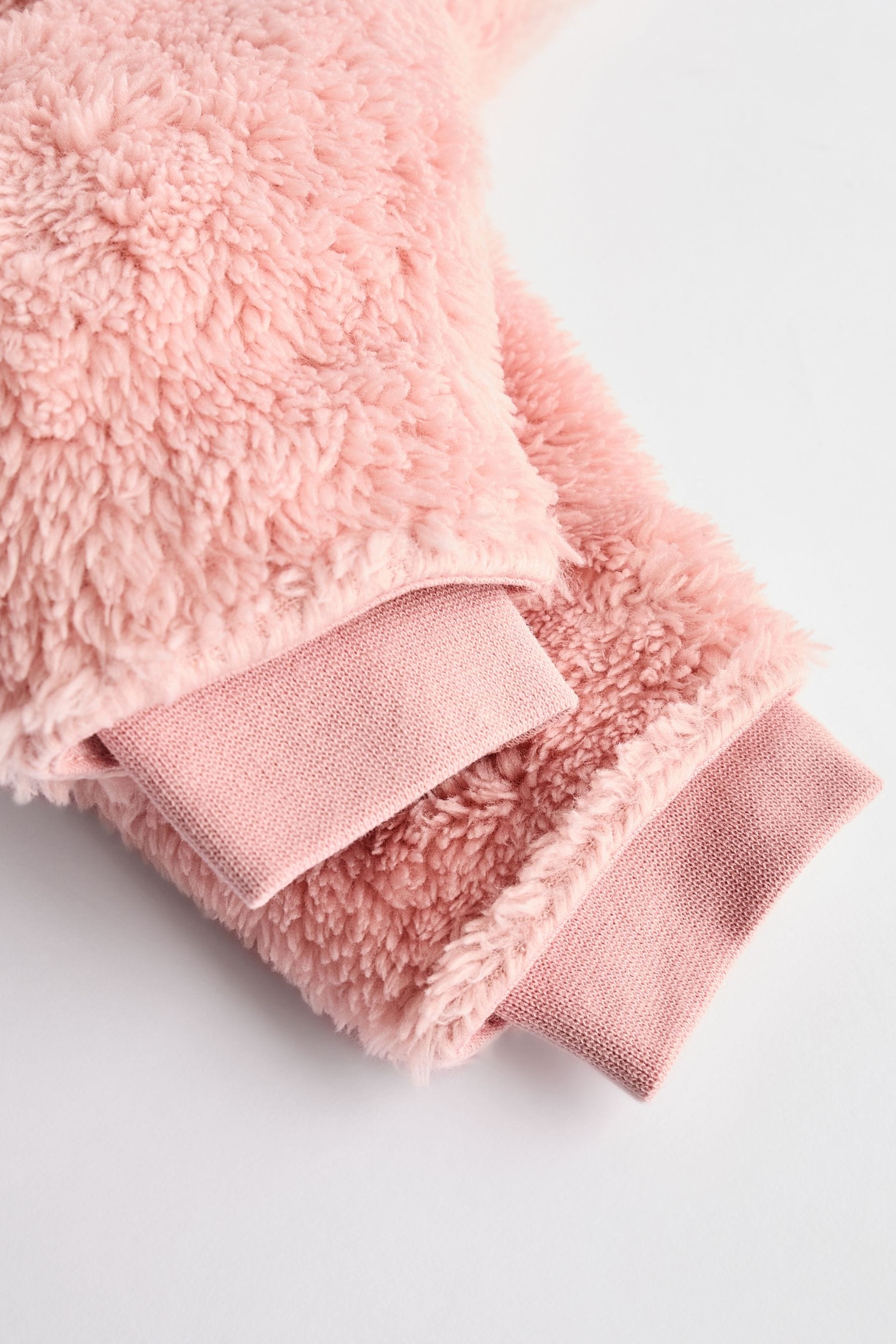 Pink Baby Cosy Fleece Hooded All-In-One (0mths-2yrs)