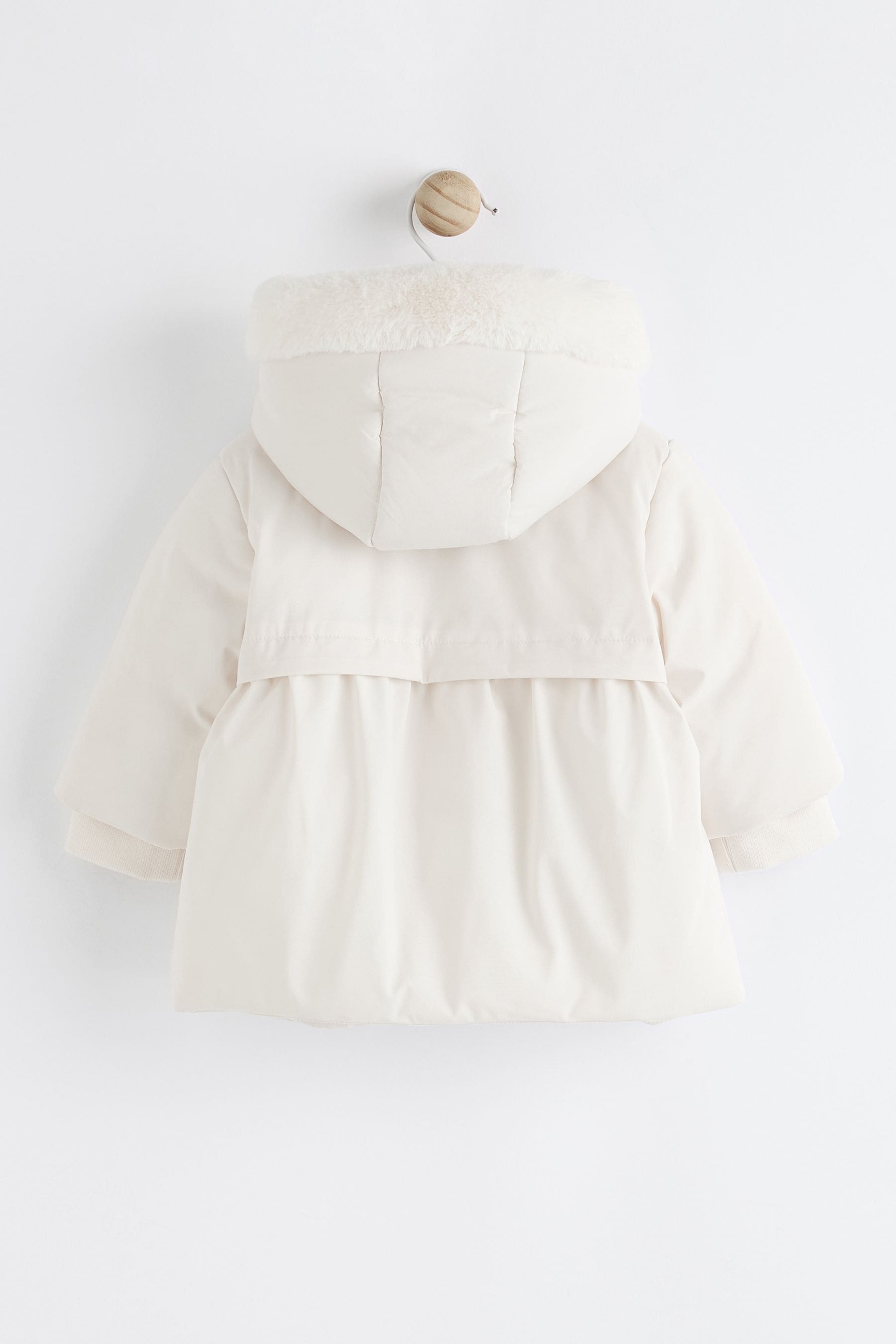 White Bows Baby Hooded Puffer Coat (0mths-2yrs)