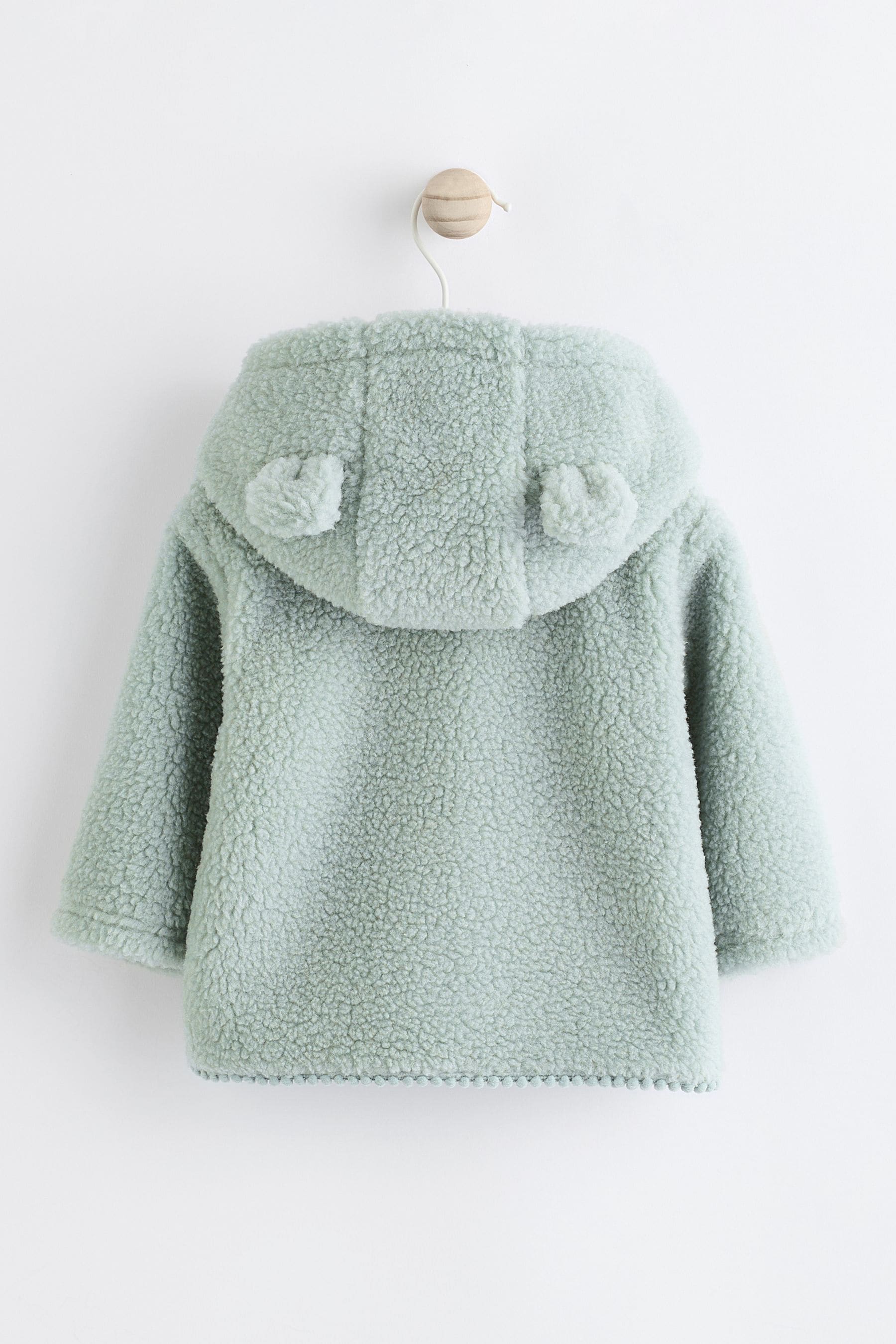 Sage Green Baby Borg Fleece Jacket (0mths-2yrs)