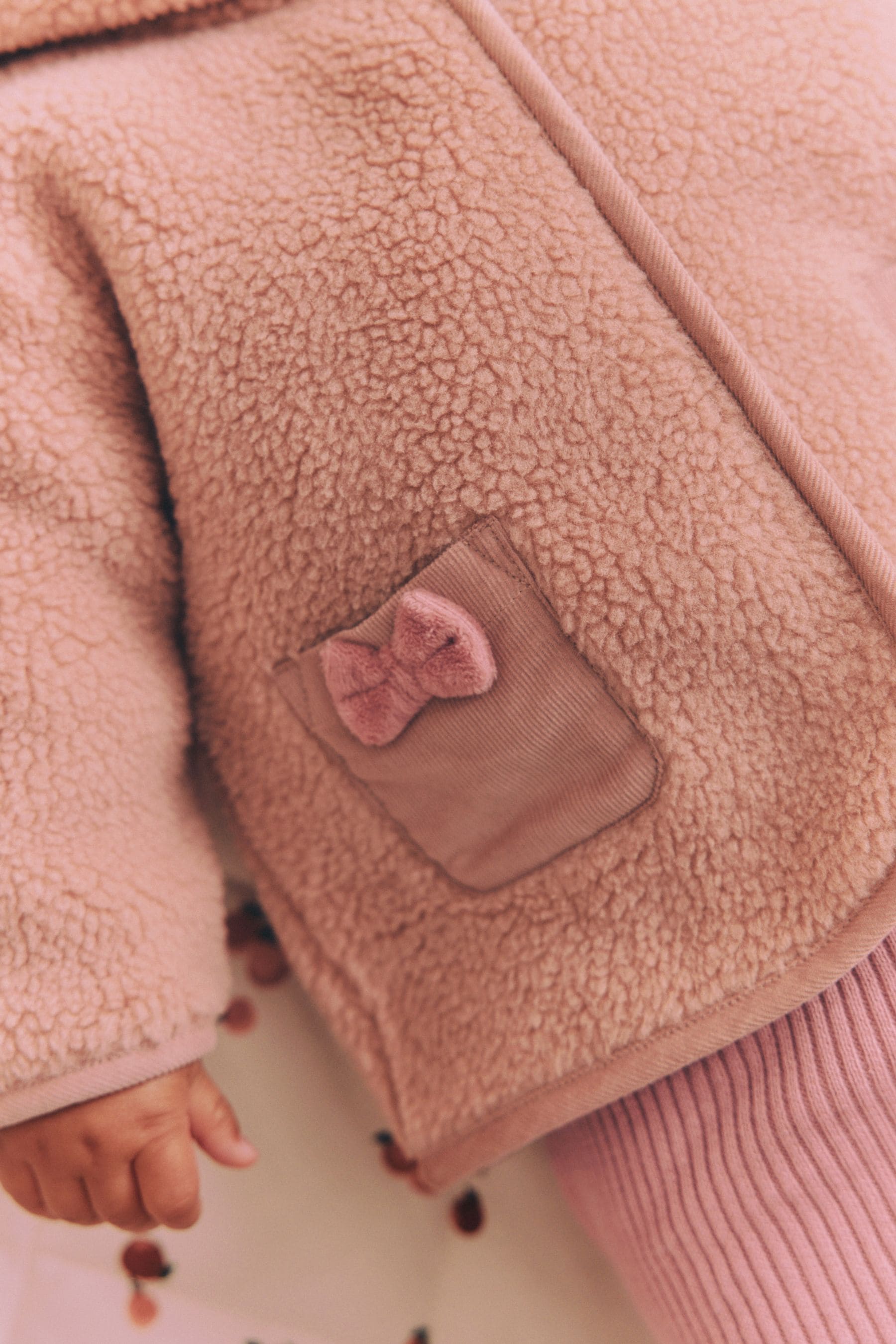 Pink Baby Borg Fleece Jacket (0mths-2yrs)