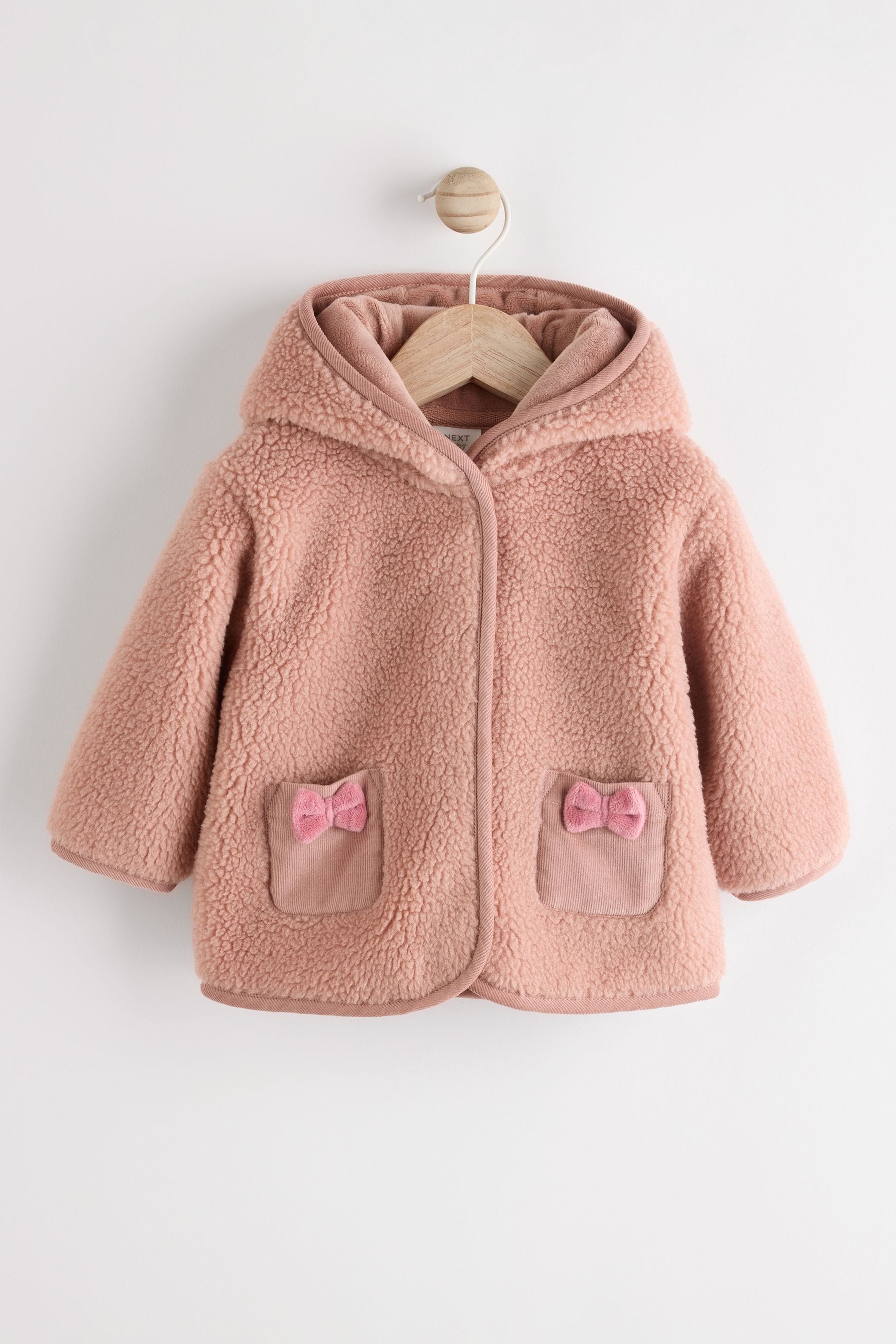 Pink Baby Borg Fleece Jacket (0mths-2yrs)