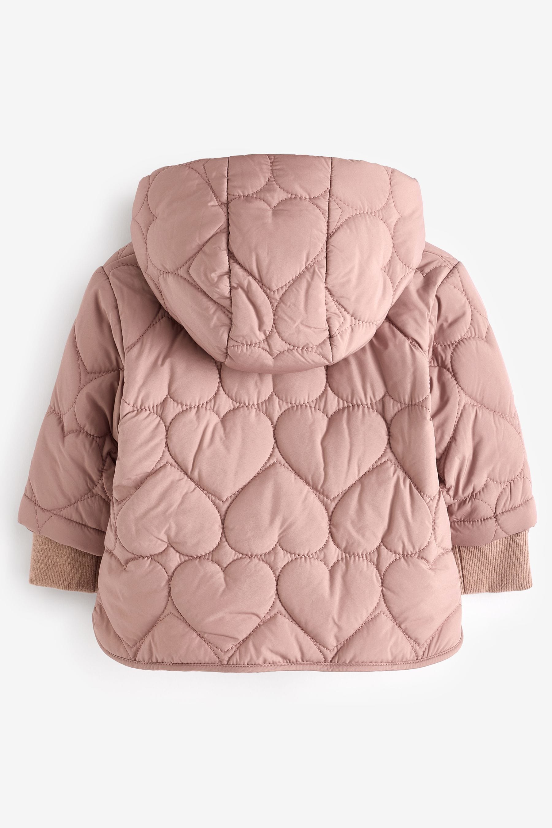 Pink Hearts Quilted Baby Coat (0mths-2yrs)