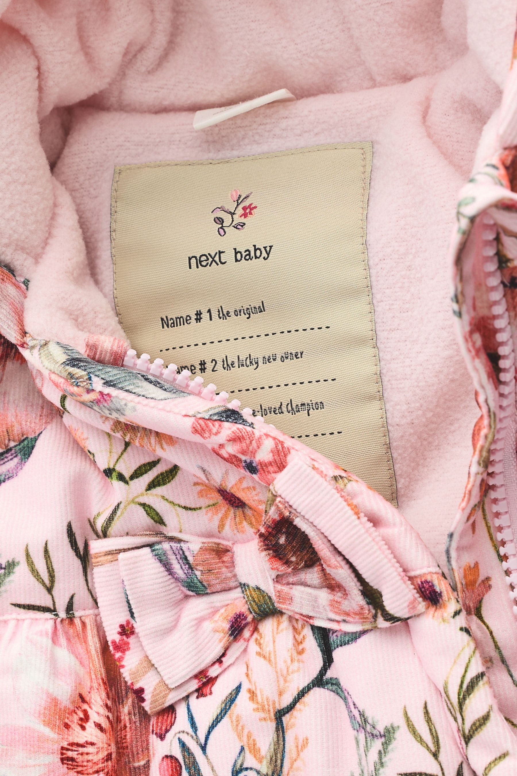 Floral Corduroy Baby All-In-One Pramsuit (0mths-2yrs)