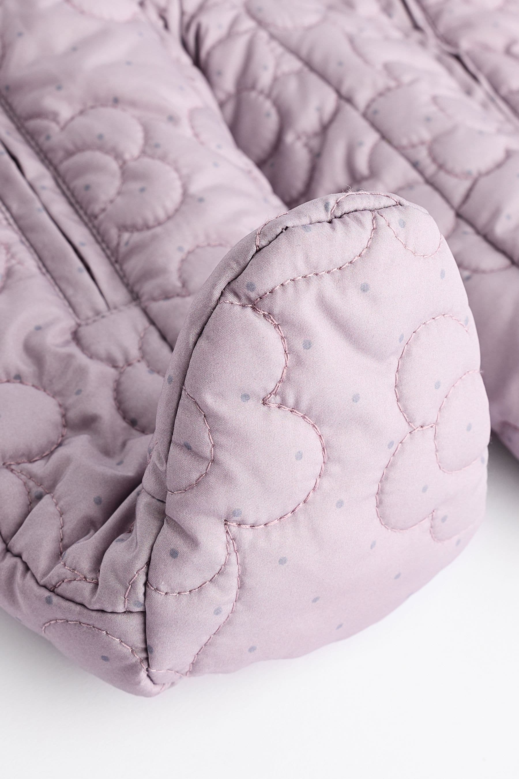 Purple Flower Quilted Baby All-In-One Pramsuit (0mths-2yrs)