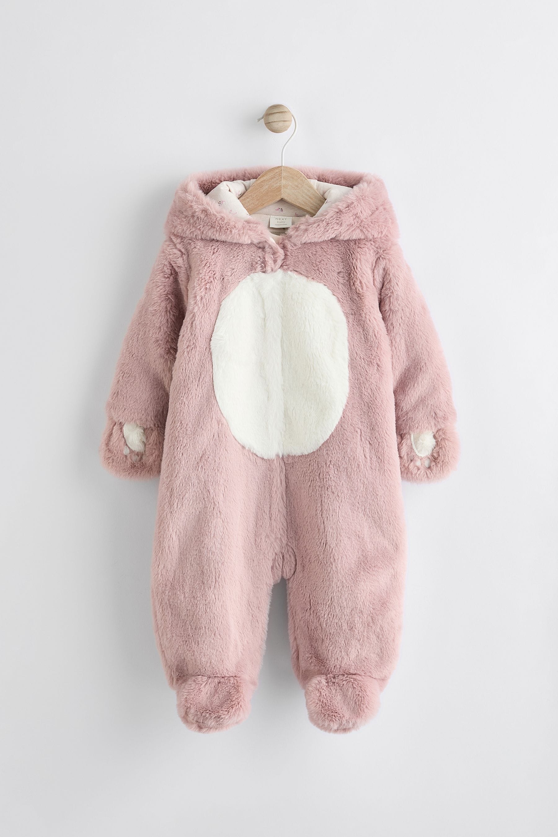 Pink Baby Cosy Pramsuit All-In-One (0mths-2yrs)