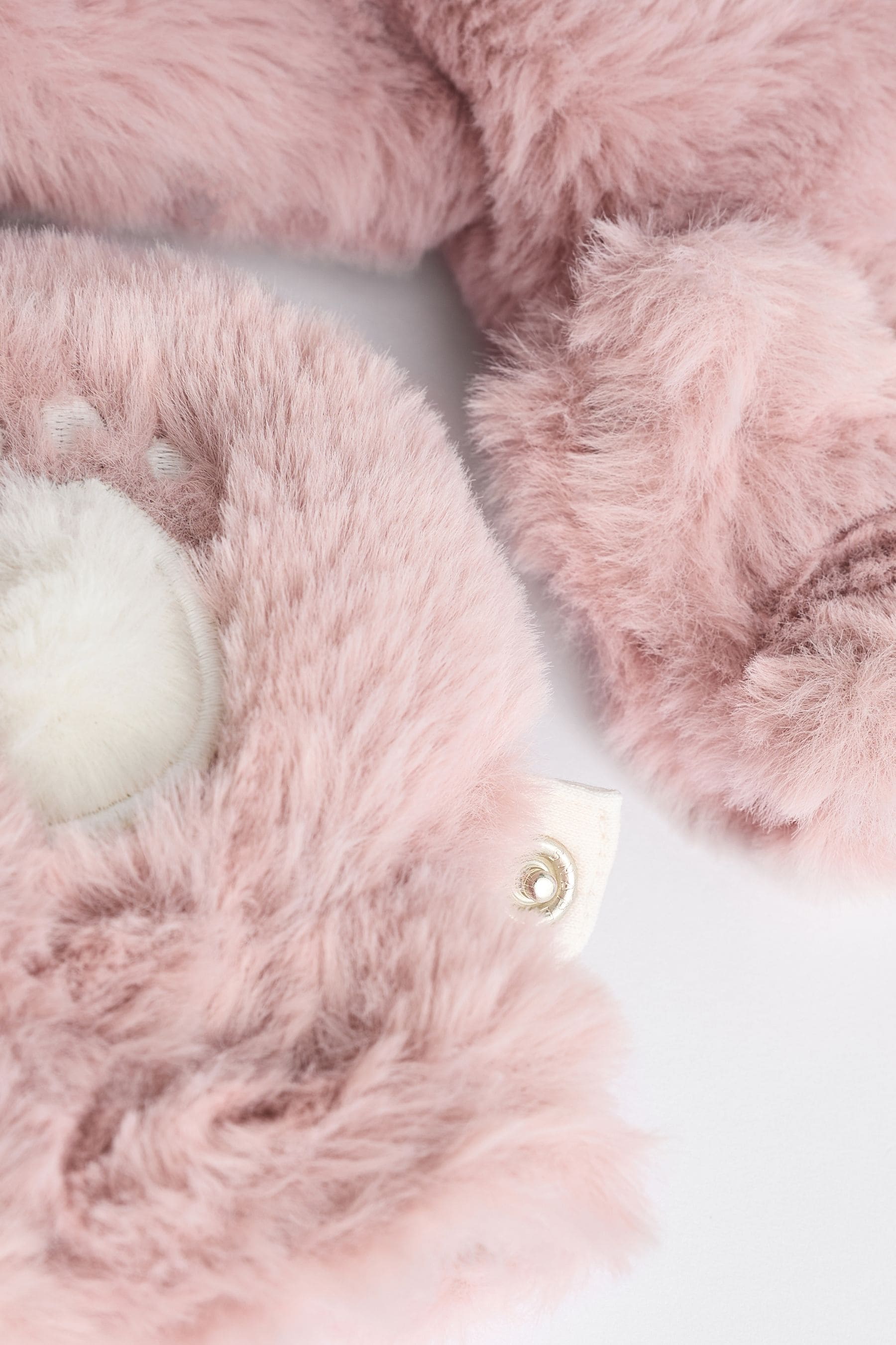 Pink Baby Faux Fur Cosy Hooded Pramsuit All-In-One (0mths-2yrs)