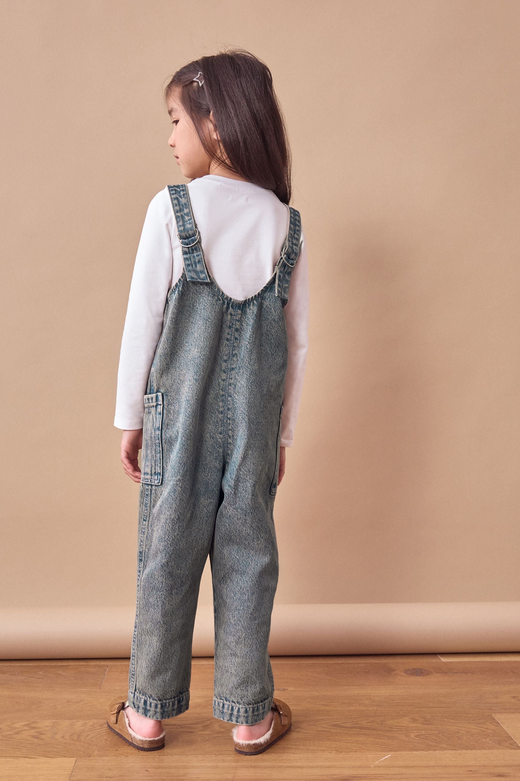 Denim Tint 100% Cotton Slouchy Dungarees (3-16yrs)