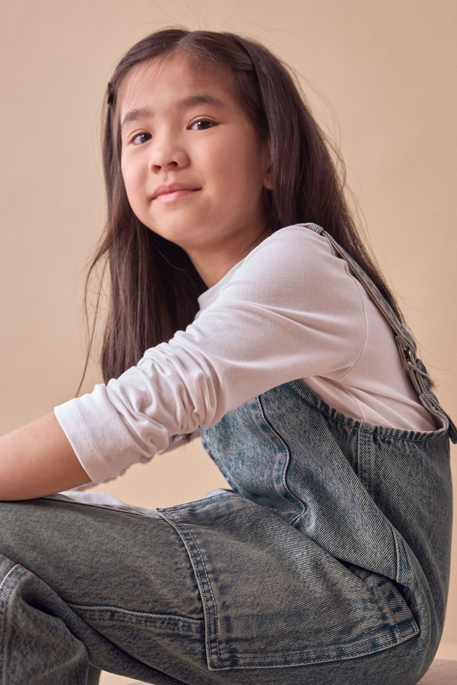 Denim Tint 100% Cotton Slouchy Dungarees (3-16yrs)