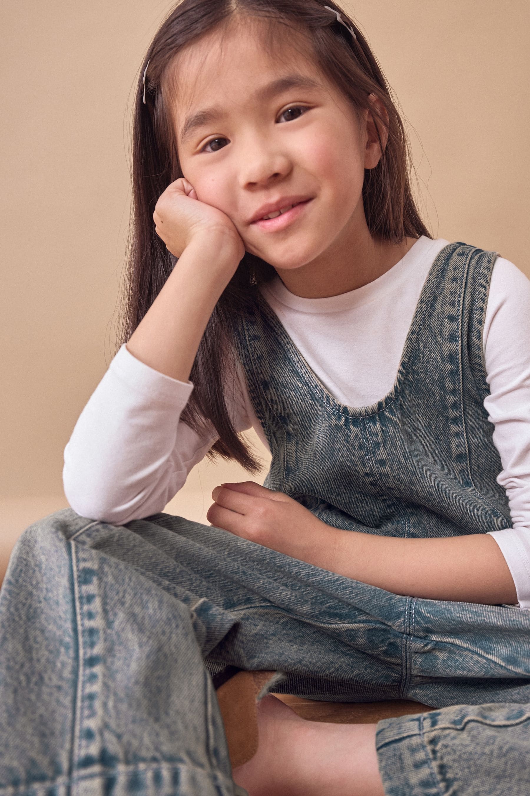 Denim Tint 100% Cotton Slouchy Dungarees (3-16yrs)