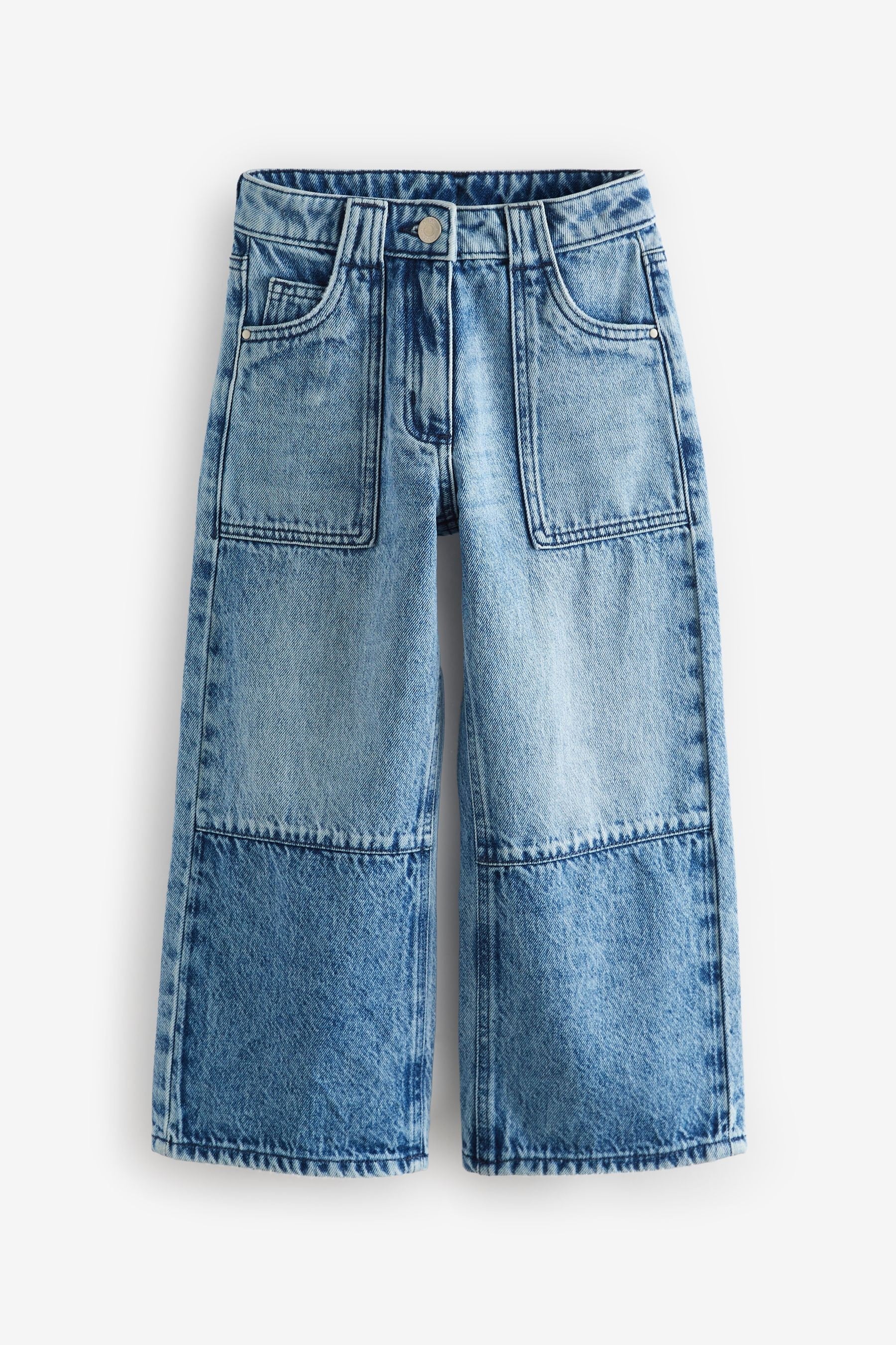 Mid Blue Denim Wide Leg 100% Cotton Jeans (3-16yrs)