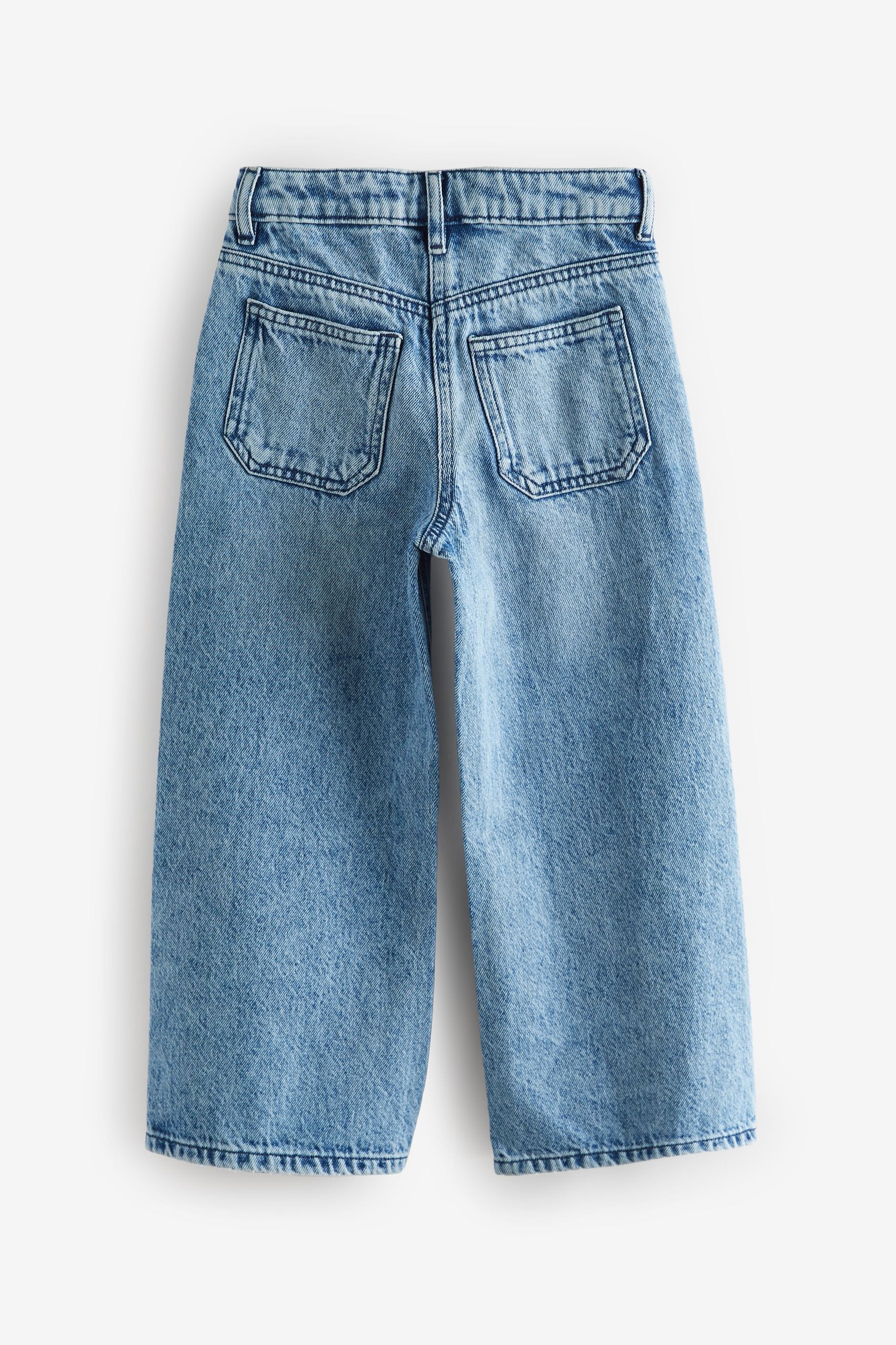 Mid Blue Denim Wide Leg 100% Cotton Jeans (3-16yrs)