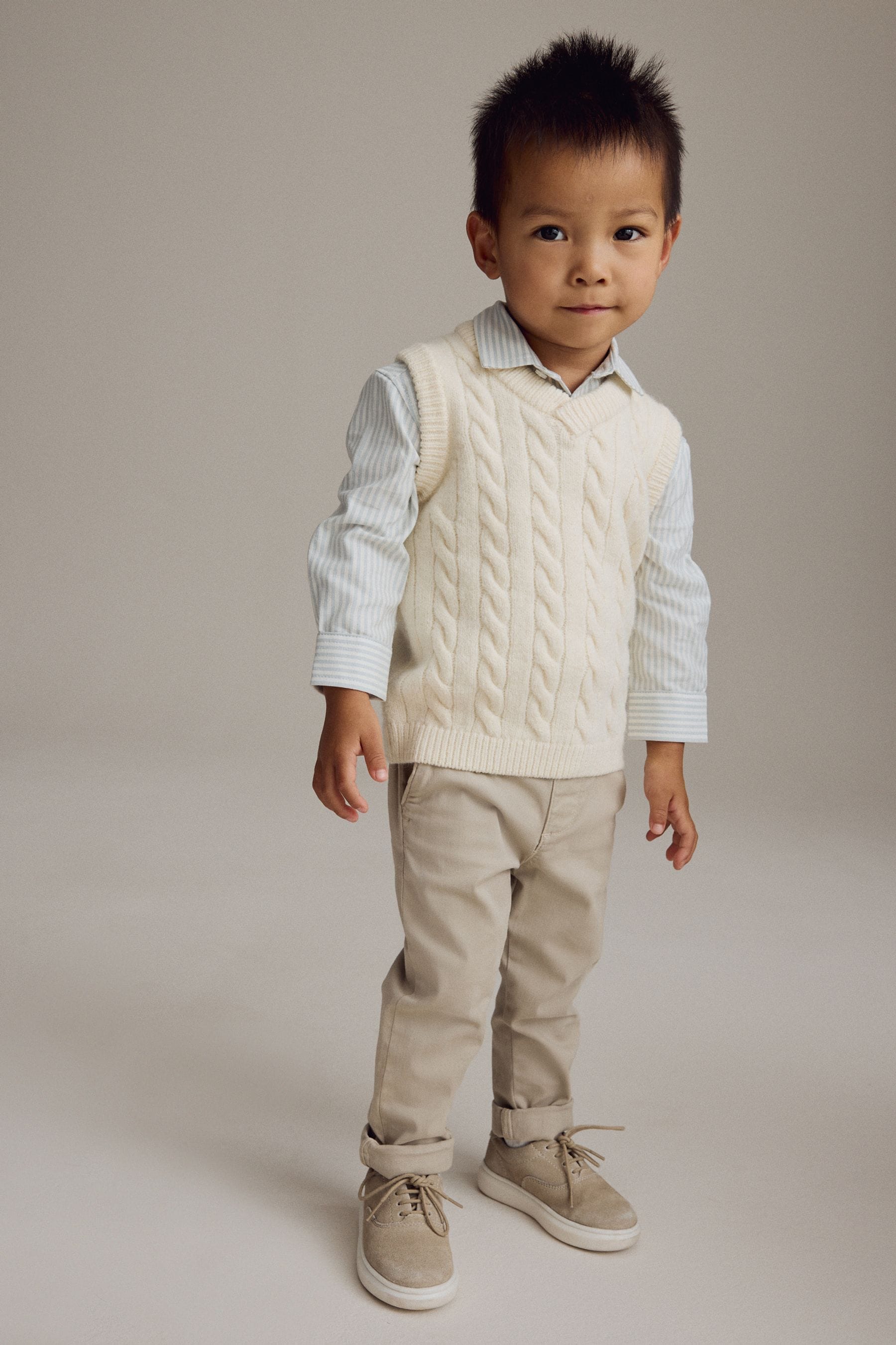 Ecru Cream Knitted Vest and Shirt Set (3mths-7yrs)