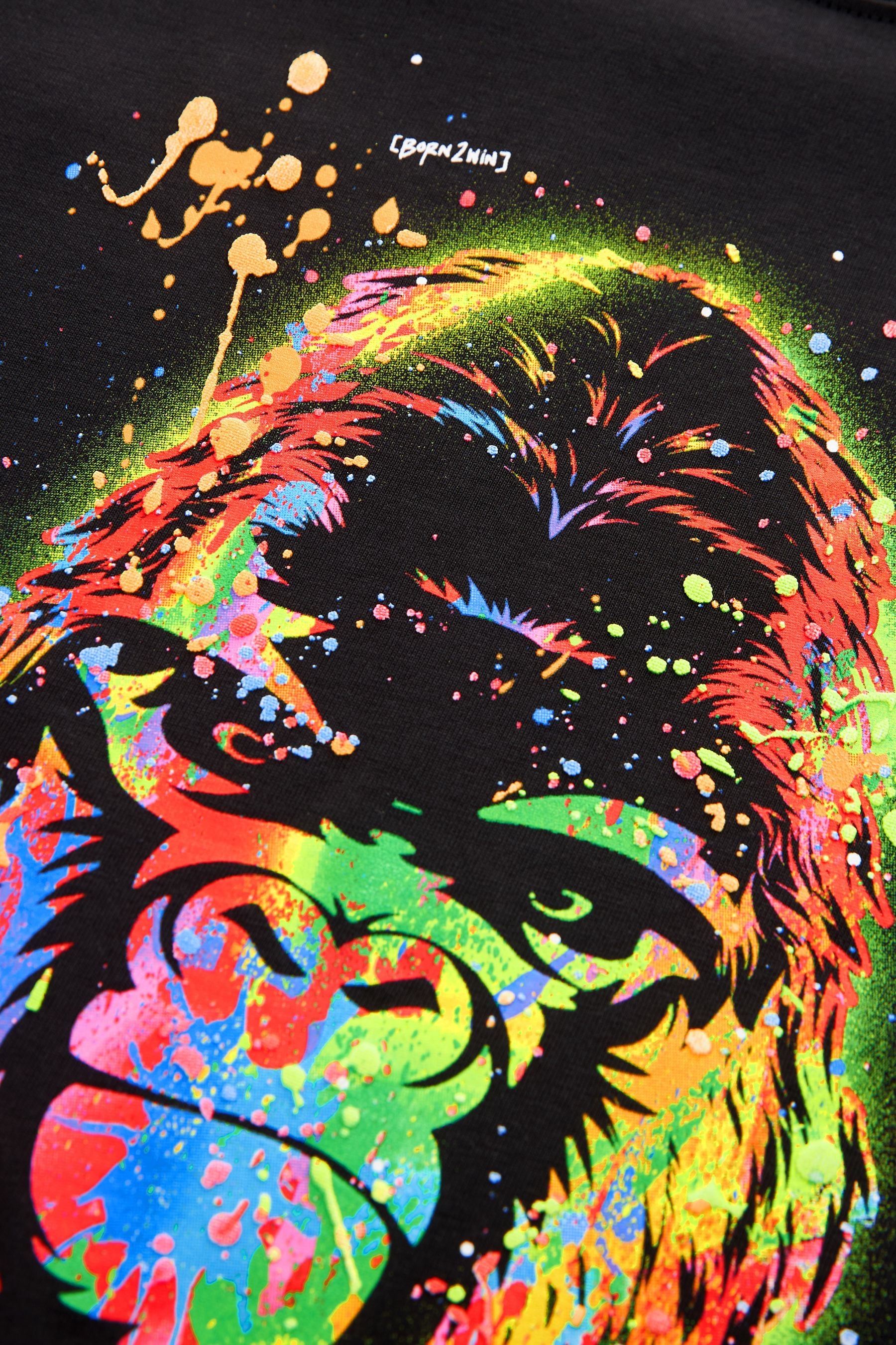 Black Rainbow Gorilla Relaxed Fit Short Sleeve Graphic T-Shirt (3-16yrs)