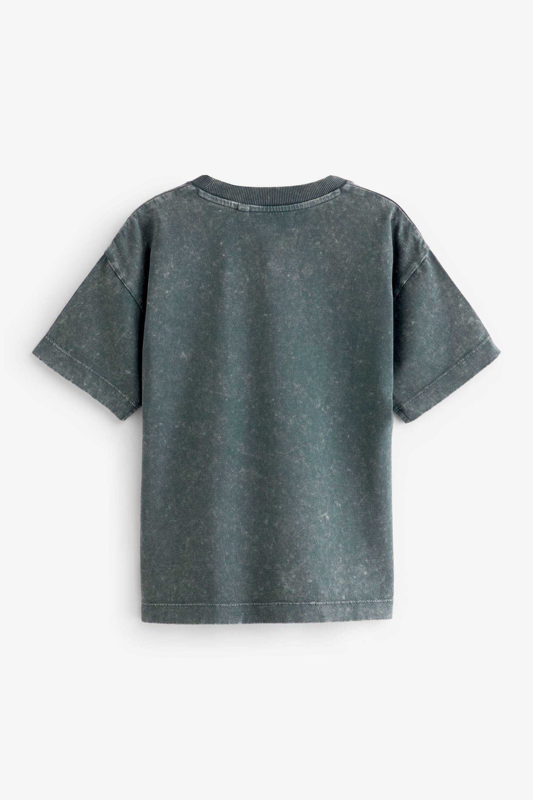 Grey Relaxed Fit 100% Cotton Washed Short Sleeve T-Shirt (3-16yrs)