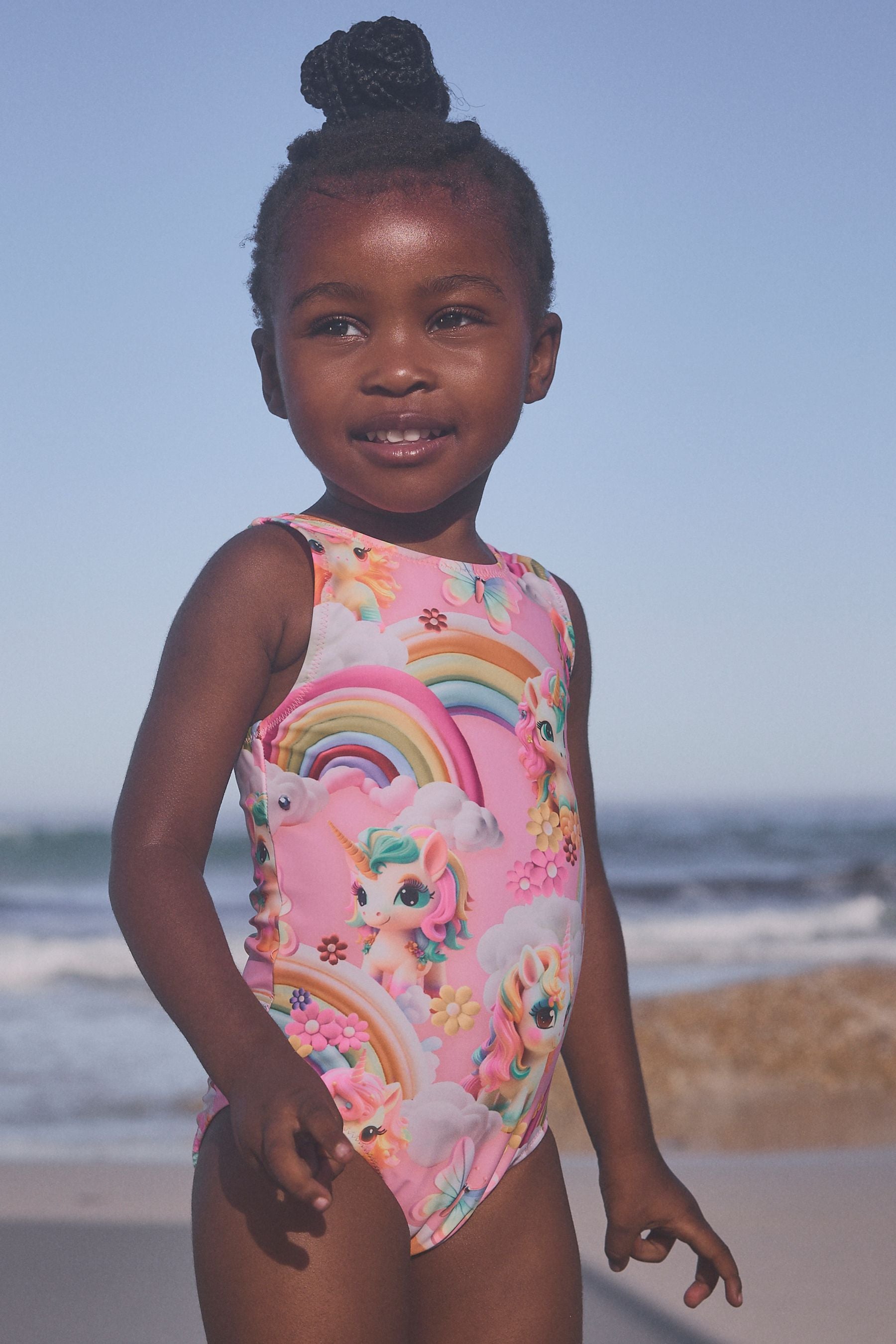 Pink Rainbow Unicorn Swimsuit (3mths-7yrs)