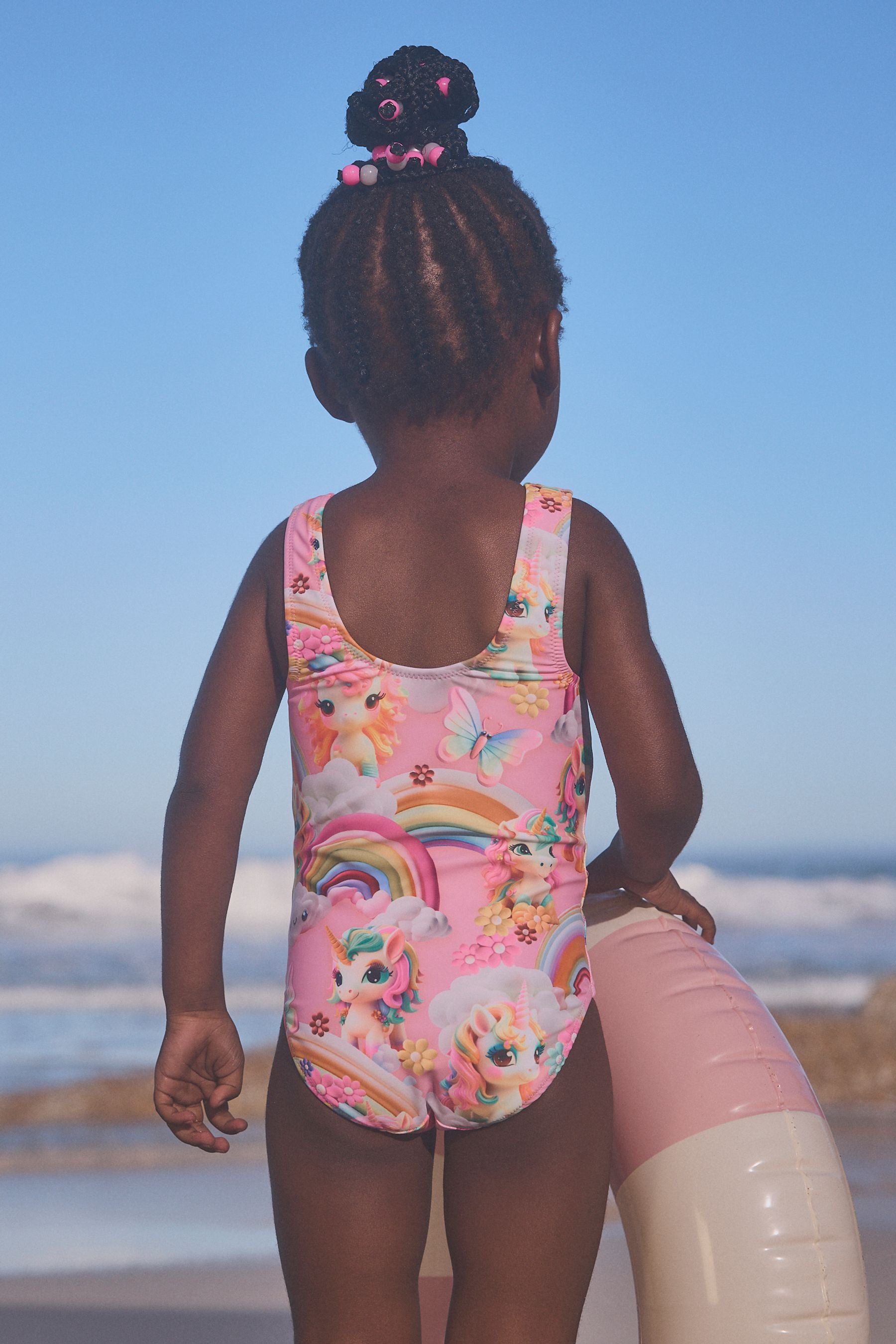 Pink Rainbow Unicorn Swimsuit (3mths-7yrs)