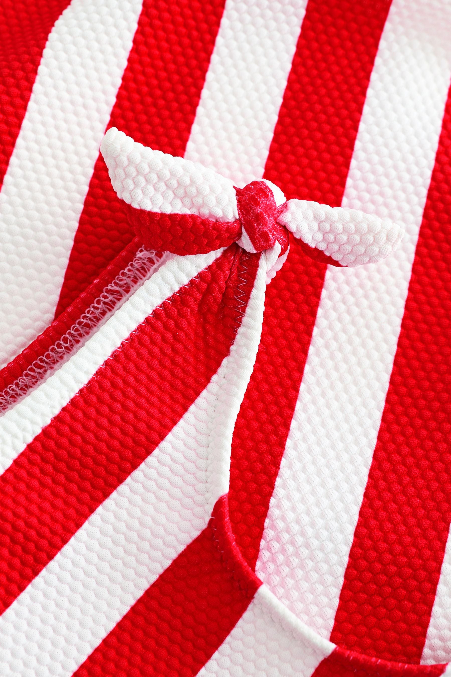 Red Stripe Tie Shoulder Swimsuit (3mths-12yrs)